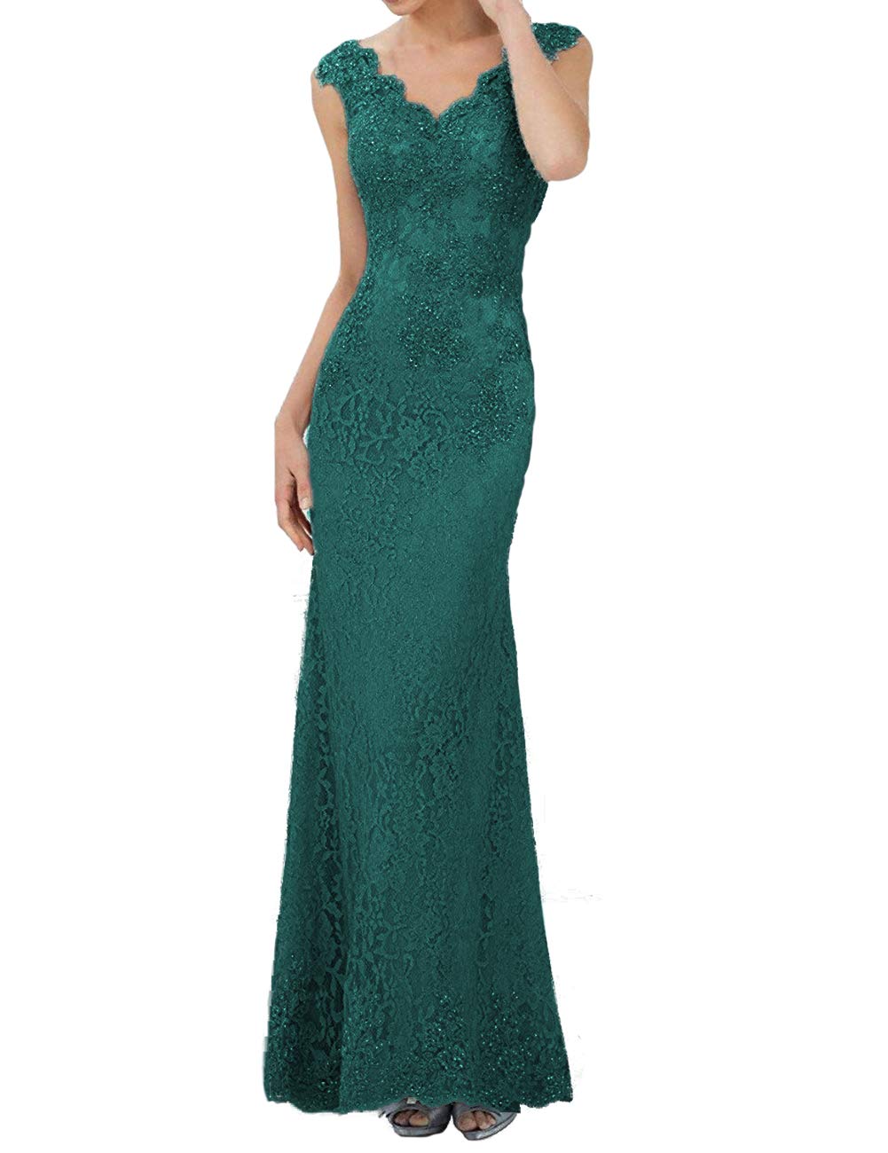 Elegant Mother of The Bride Dresses - Long Lace Formal Evening Gown with Beaded Mermaid Design for Weddings, Parties & Special Occasions