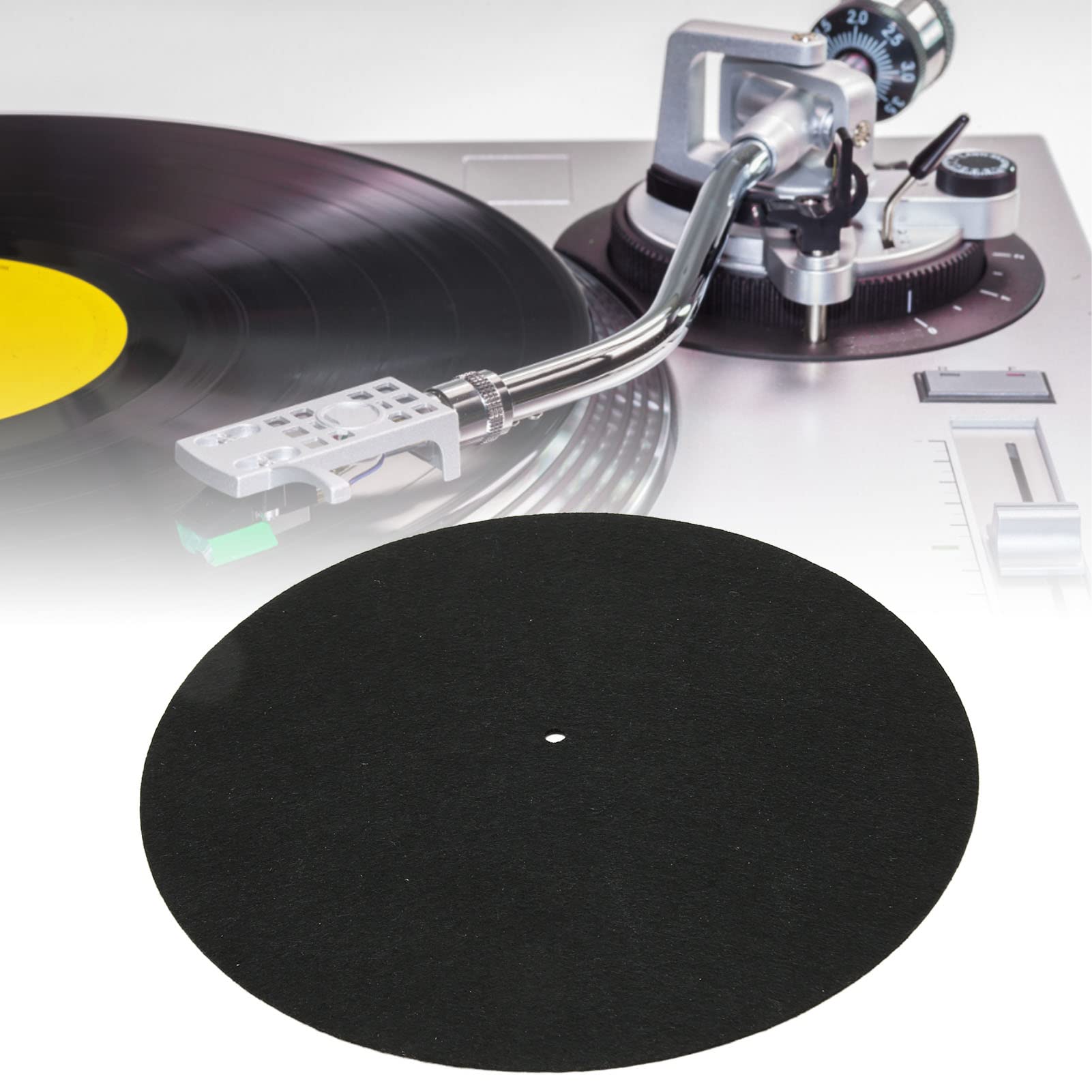 Premium Anti-Vibration Turntable Slip Mat - Universal Non-Slip Wool Felt Platter Mat for LP Record Players (Black) | Perfect for DJs, Vinyl Enthusiasts & Home Audio Setups