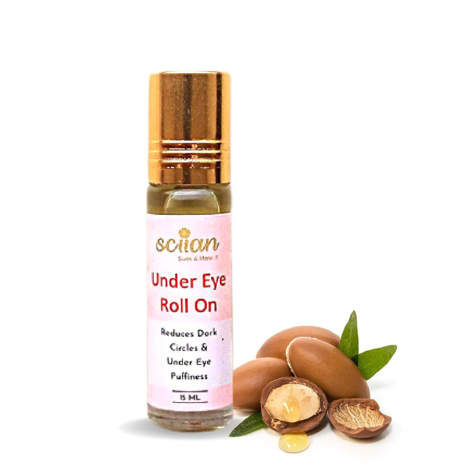 SCIIAN Under Eye Roll On for Dark Circles & Puffiness - Anti-Wrinkle Eye Serum with Ayurvedic & Argan Oils - 15ml Dark Circle Treatment for Women & Men - Perfect for Morning Routine & Travel Skincare