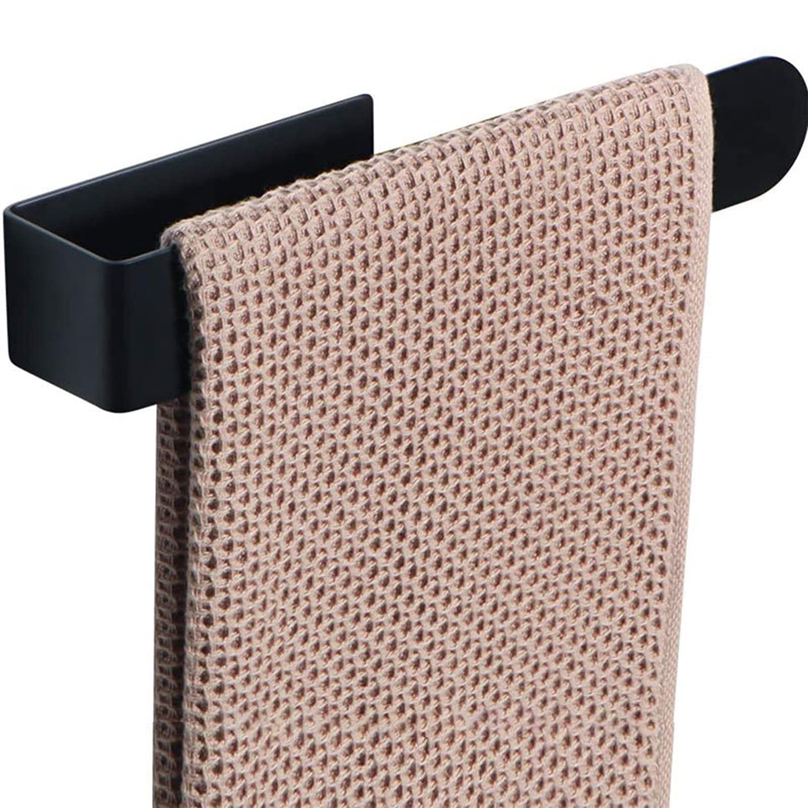 LQPHE Brushed Stainless Steel Self-Adhesive Wall Mounted Hand Towel Holder - No Drill Bathroom Towel Rack for Kitchen, Toilet & Door - Perfect for Small Spaces & Rental Homes