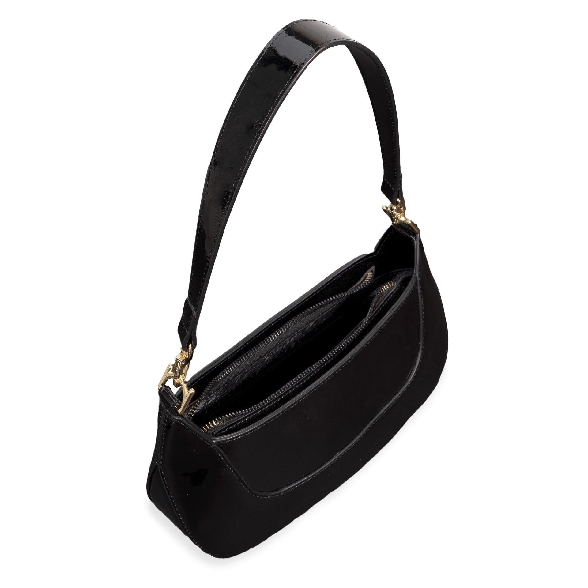 Riona Ella RFID Blocking Baguette Wallet for Women - Slim Black Leather Credit Card Holder - Perfect for Travel, Shopping & Everyday Use