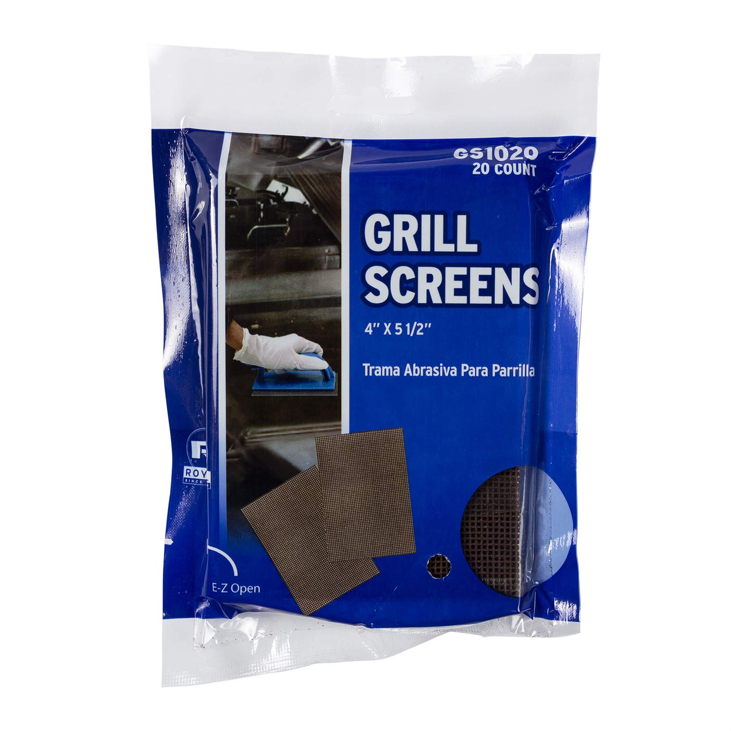 Royal Griddle and Grill Cleaning Screens - Pack of 20 - Heavy Duty Stainless Steel Scrub Pads for Commercial Kitchens & Outdoor BBQ Grills