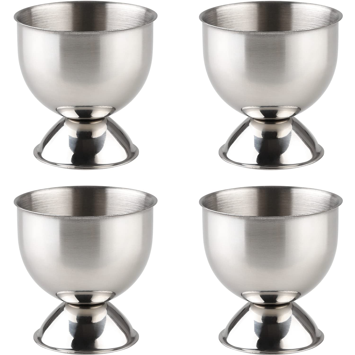 Stainless Steel Egg Cups Set - 6 Pack for Hard & Soft Boiled Eggs | Durable Egg Holder Tray | Perfect for Breakfast, Kitchen, Restaurants & Easter Decor