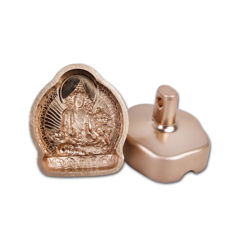 Authentic Tibetan TSA TSA Molds - 13 Types Mini Buddha Statue Clay Molds, Handmade Brass Molds for DIY Sacred Art, Home Decoration & Spiritual Practice (Ksitigarbha) - Perfect for Buddhist Altars, Meditation Spaces & Gift Giving