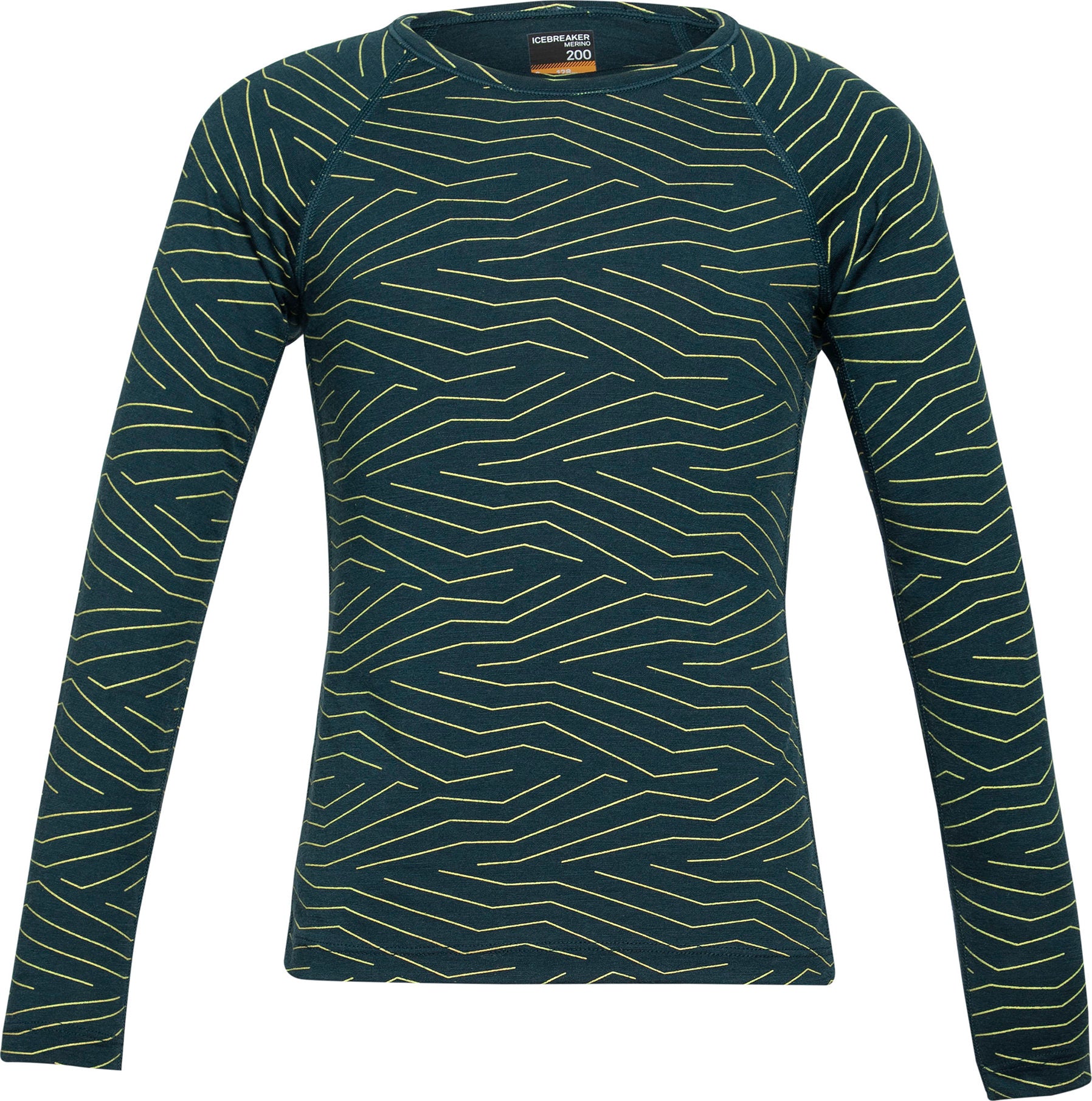 200 Oasis Napasoq Lines Long Sleeve Base Layer Crewneck Top for Kids - Warm Thermal Underwear for Winter Sports & Outdoor Activities