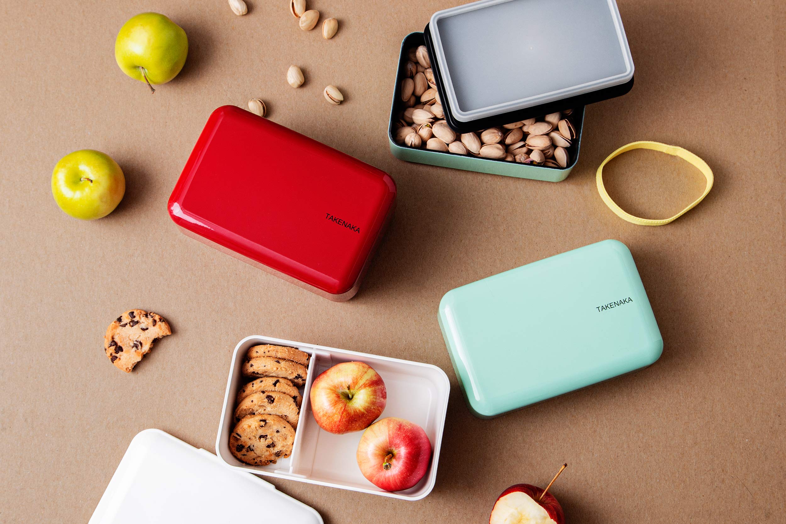 Eco-Friendly Japanese Bento Lunch Box - TAKENAKA Nibble Box, BPA-Free & Recycled Plastic, Microwave & Dishwasher Safe (Peppermint/Cream) - Perfect for Office Meals, School Lunches & Picnics