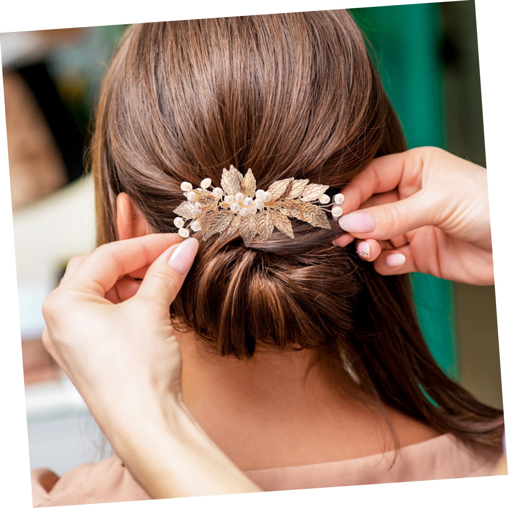 Elegant Rhinestone Bridal Hair Clips for Women - Pearl Flower Hair Comb Barrettes with Alloy Inserts - Perfect for Weddings, Prom, Parties & Special Occasions