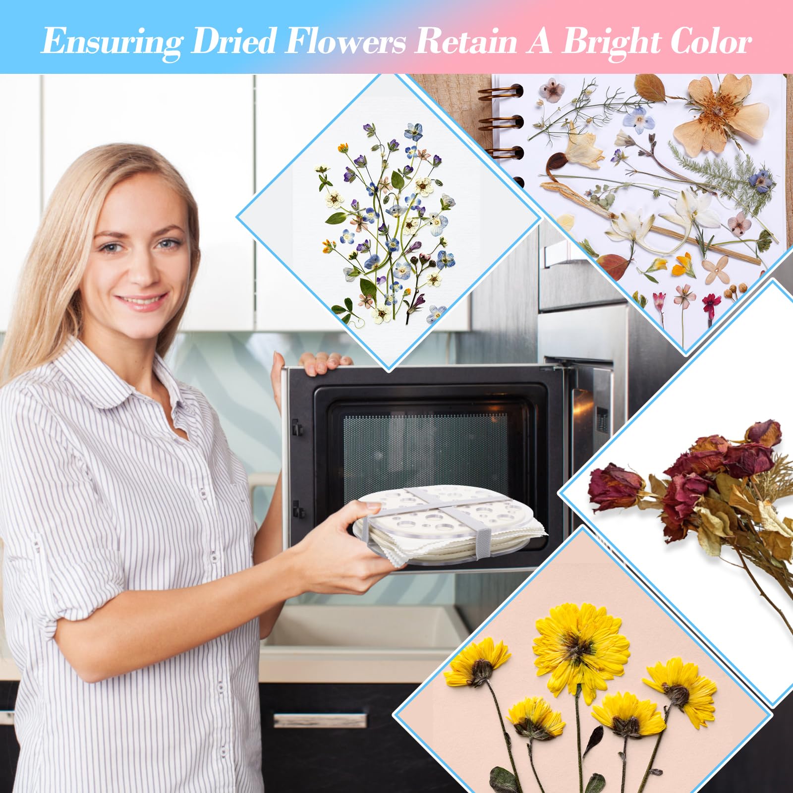 Windspeed 2-Layer Microwave Flower Press Kit (7.9×7.9 in) - Fast Drying Plant Press for DIY Resin Art, Scrapbooking, Nail Art & Botanical Crafts - Perfect for Preserving Flowers, Leaves & Herbs for Home Decor & Gift Making