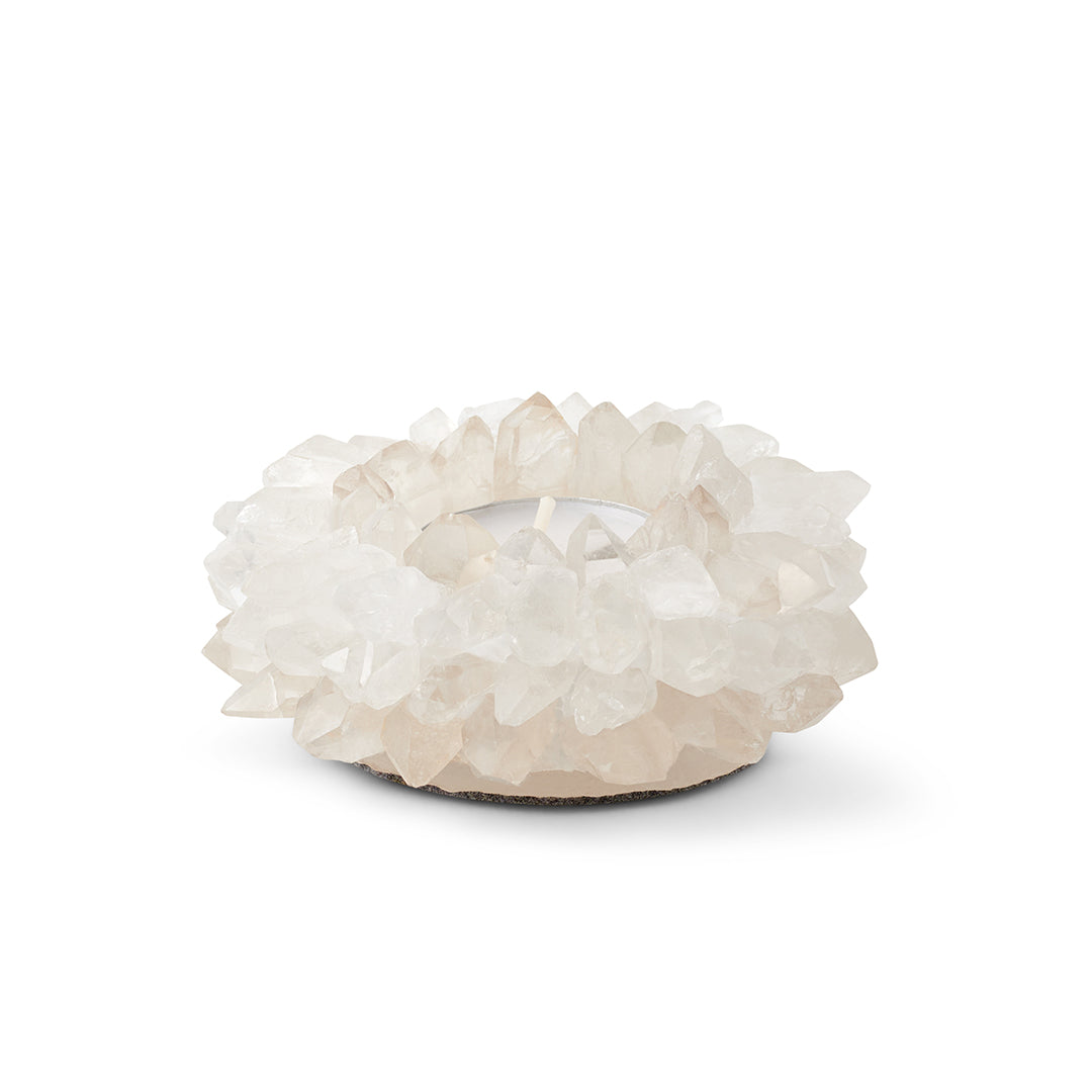 Natural Rock Crystal Votive Candle Holder - Elegant Home Decor for Meditation, Yoga & Spiritual Healing | Perfect for Weddings, Gifts & Relaxation Spaces