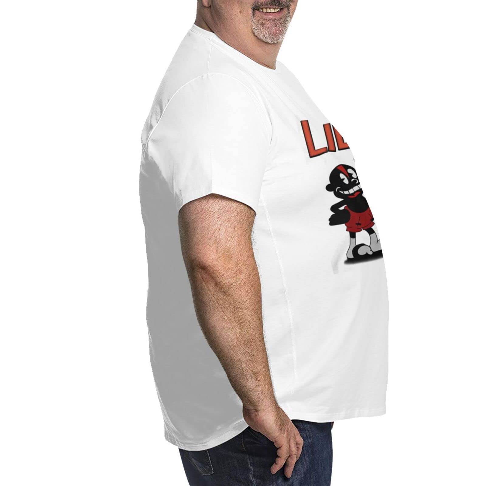 Lil Darkie Oversized Cotton T-Shirt for Men - Big & Tall Short Sleeve Tee - White Casual Streetwear Shirt for Concerts, Skateboarding & Urban Fashion