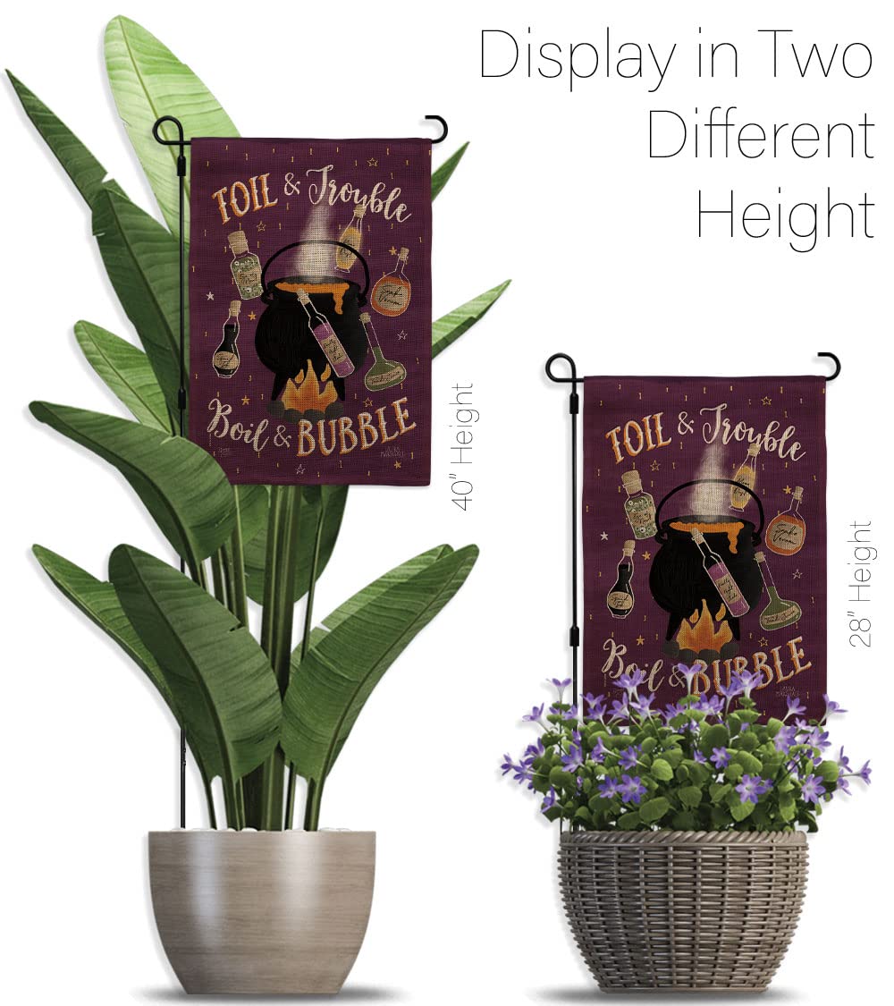Halloween Garden Flag Set - Witch, Black Cat & Pumpkin Decor for Fall Yard