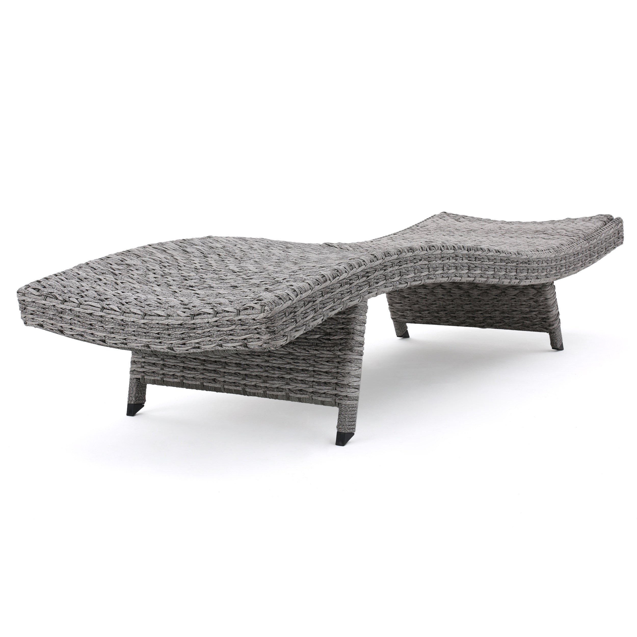 CRETE WICKER CHAISE LOUNGE - Outdoor Patio Furniture, All-Weather Rattan Chaise Lounge Chair for Poolside, Beach, Garden Relaxation