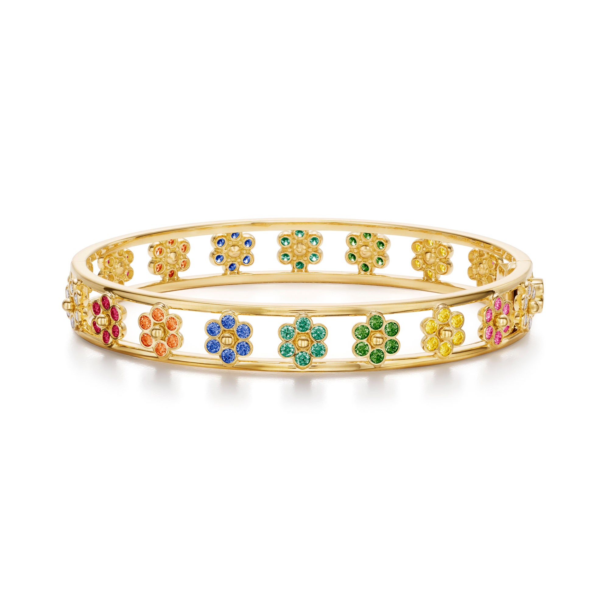 Temple St. Clair Fiori Bangle - Elegant Gold Plated Floral Bracelet for Women, Perfect for Weddings, Parties & Everyday Wear
