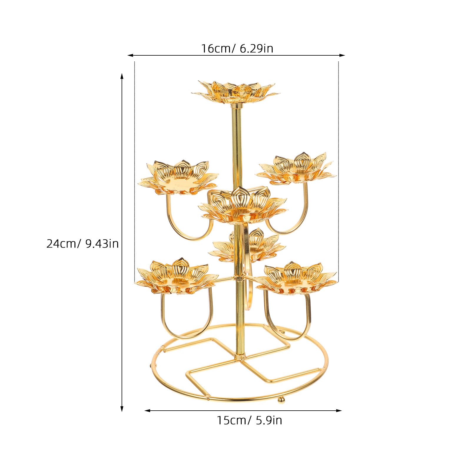 COHEALI Ghee Lamp Lotus Candle Holder - Small Golden Lotus Shaped Buddhist Butter Lamp Stand for Temple Altar & Home Decor | Perfect for Meditation, Yoga, Spiritual Ceremonies and Relaxation