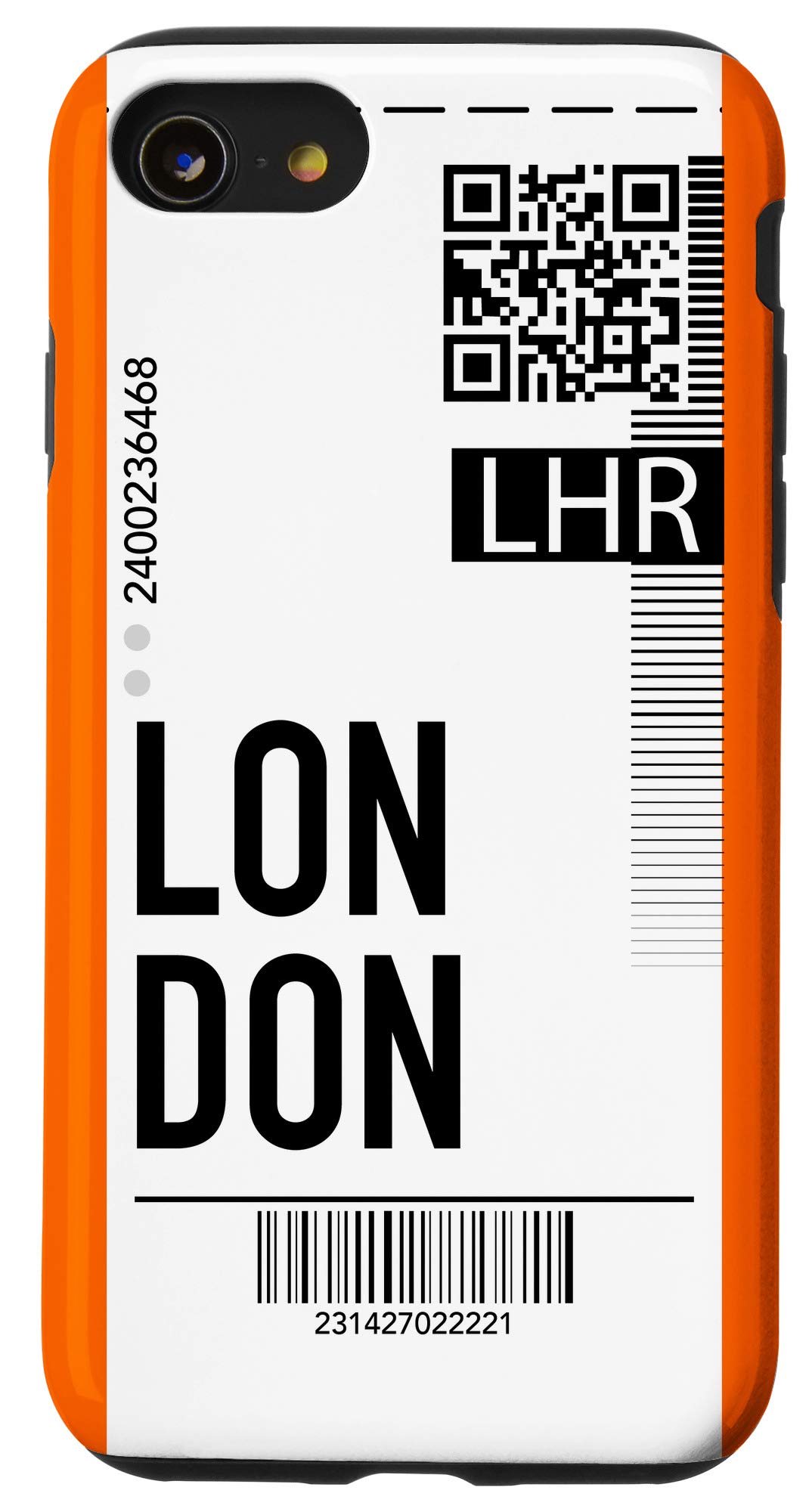 iPhone SE (2020) / 7 / 8 London Air Travel Phone Case with Boarding Pass Design - Perfect for Airplane Flights, Vacation Trips & City Exploration