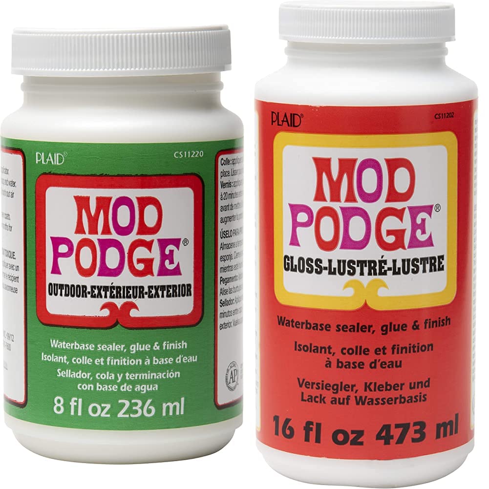 Mod Podge Water-Based Sealer, Glue & Finish for Outdoor Use (8 oz & 16 oz) - Clear Gloss Craft Sealer for DIY Projects, Wood, Fabric & Decoupage - Perfect for Outdoor Furniture, Signs & Home Decor