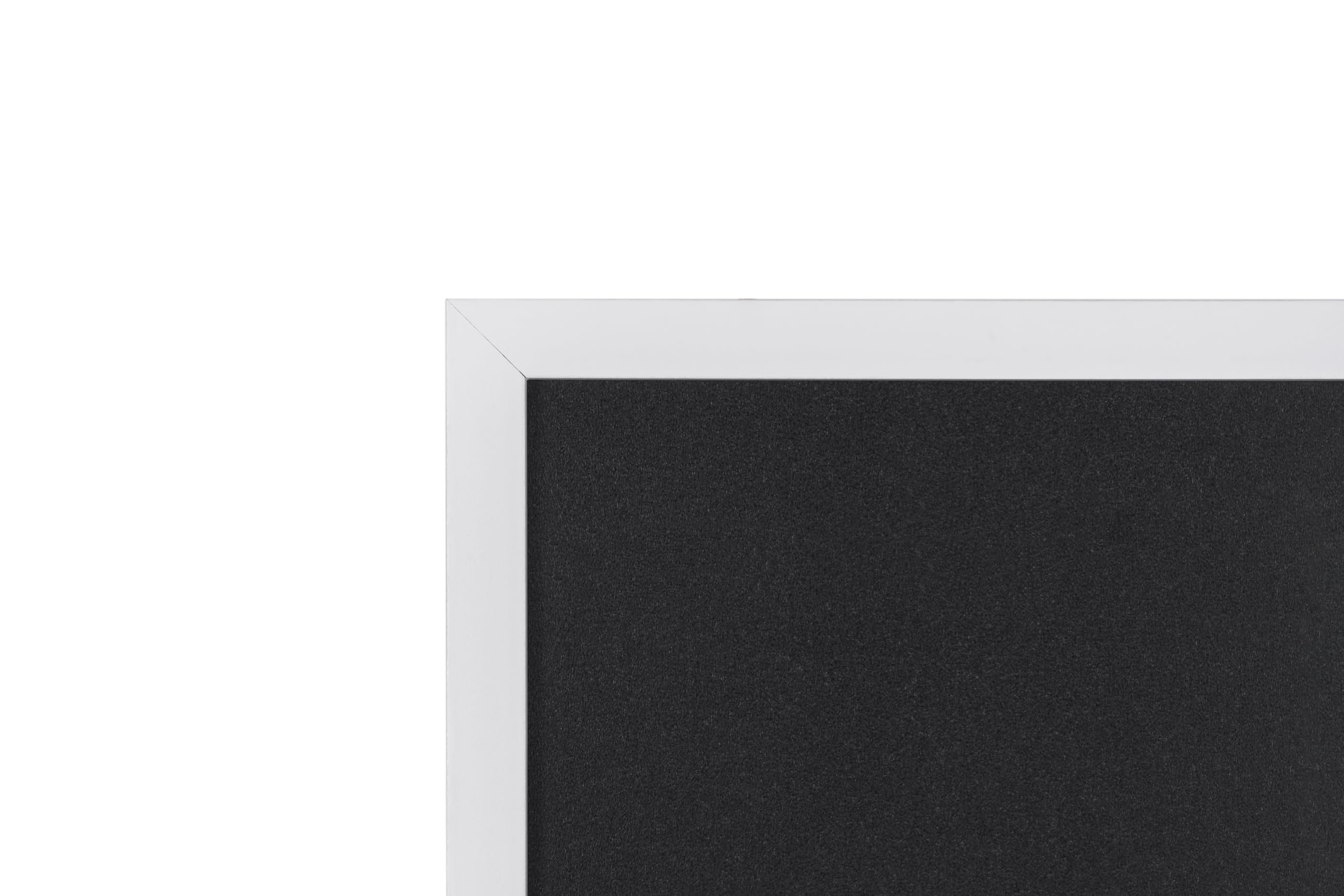 Black Chalkboard with Memo Board - 2CHALK Vino White Frame - Perfect for Kitchen, Office, and Home Organization