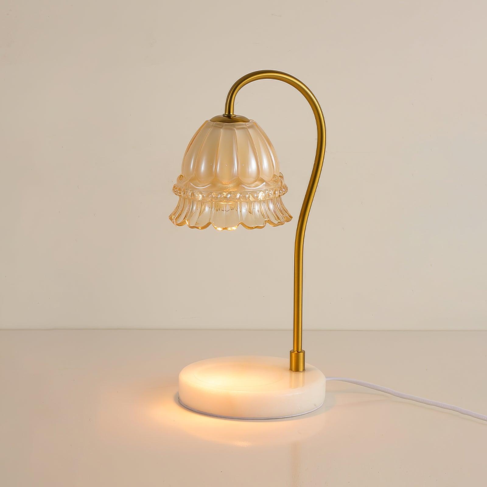 Lily Marble Warmer Table Lamp - Elegant Nightstand Light for Bedroom, Living Room, or Office - Perfect for Reading, Relaxing, and Creating Cozy Ambiance