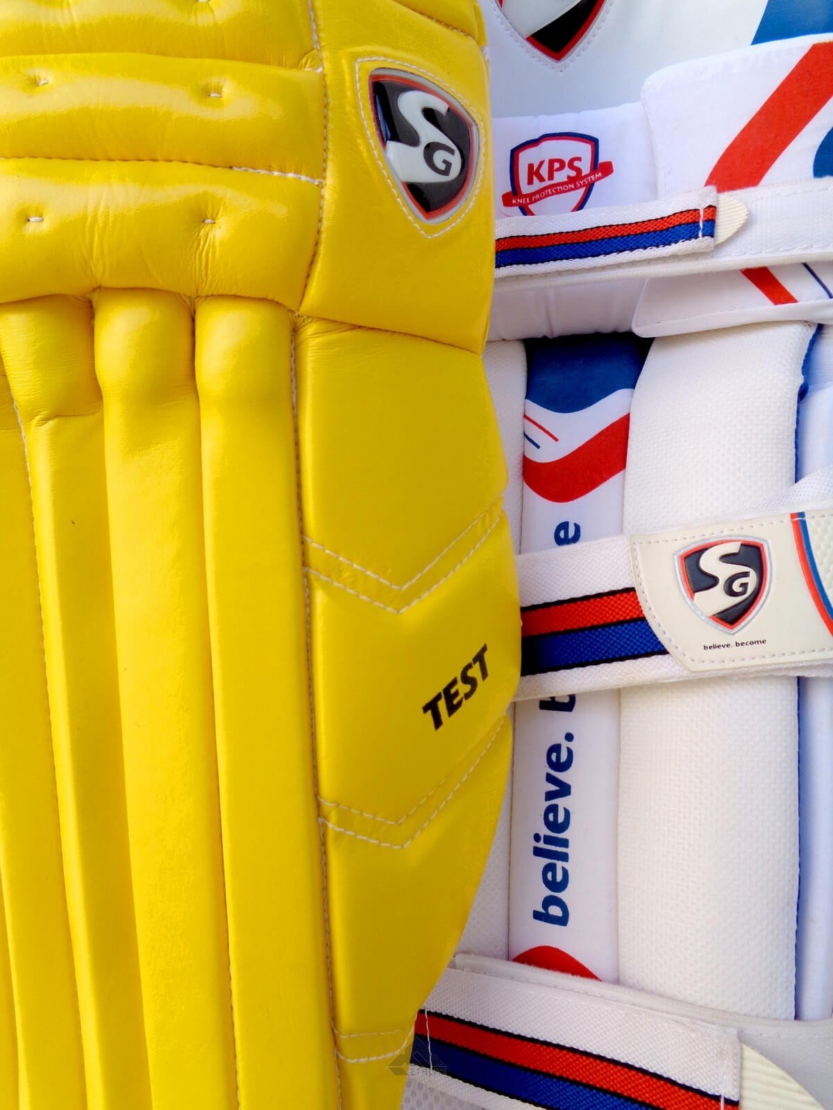 Premium SG Test Cricket Batting Pads - Yellow Protective Leg Guards for Adult Players | Perfect for Practice Matches & Professional Cricket Games