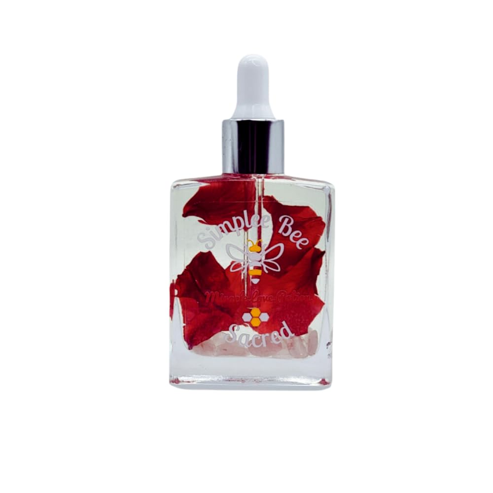 Organic Moisturizing Body Oil for Dry Skin - Hydrating & Nourishing Rose & Sandalwood Scented Skin Oil with Rose Petals | Women's Bath & Massage Oil for Relaxation & Self-Care