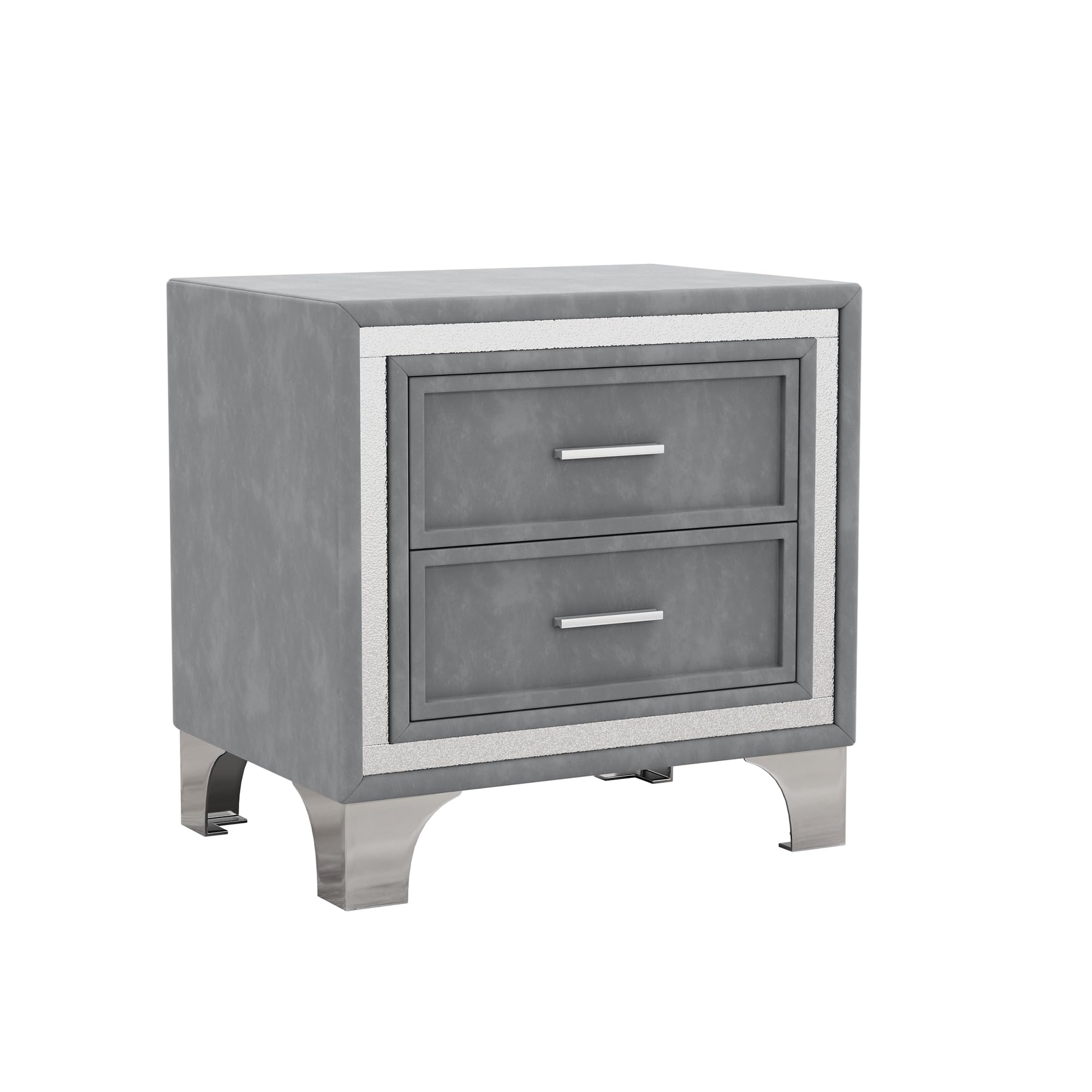 Harper & Bright Designs 3-Piece Queen Bedroom Set with LED Lights - Modern Upholstered Platform Bed & 2 Nightstands, Gray - Perfect for Contemporary Bedrooms, Guest Rooms & Small Spaces