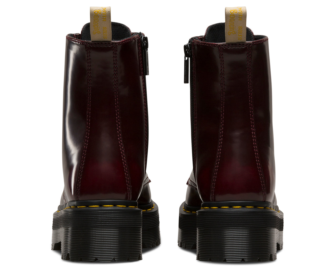 Dr. Martens Vegan Jadon II Cherry Red Leather Boots - Stylish & Comfortable for Everyday Wear, Work & Casual Outfits