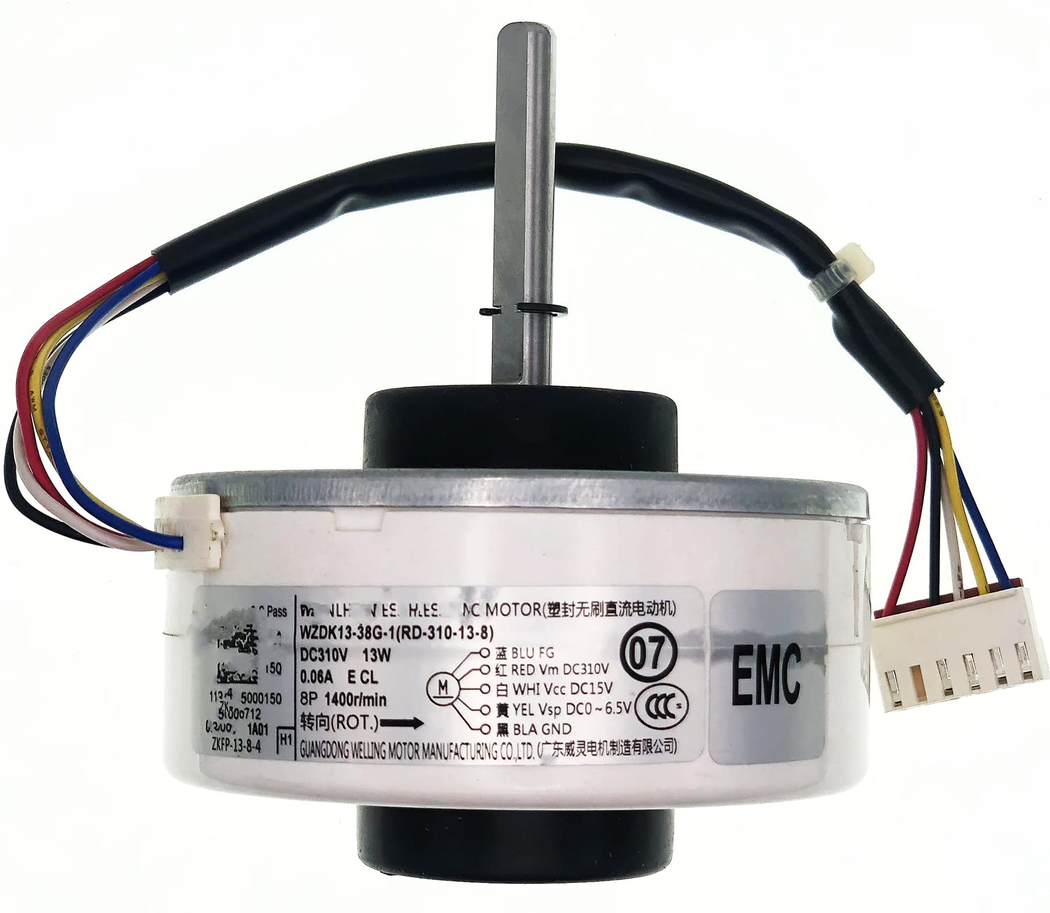 WZDK13-38G-1(RD-310-13-8) DC Brushless Fan Motor - 13W Inverter Air Conditioner Motor for Central AC Units - High Efficiency Cooling System Replacement Part for Home & Commercial Use