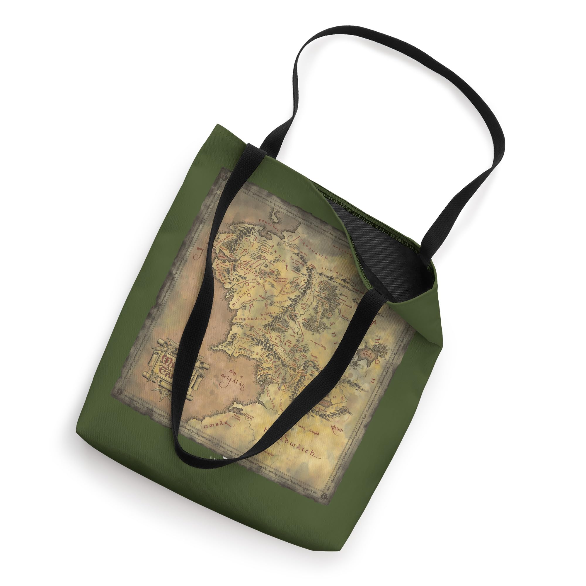 The Lord of the Rings Middle Earth Map Tote Bag - Fantasy Gift for Book Lovers & Movie Fans - Perfect for Shopping, Travel & Geeky Fashion
