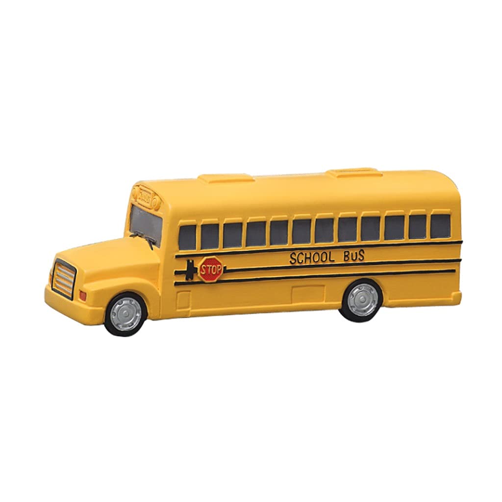 LTCTL Retro Piggy Bank - Blue & Yellow Resin School Bus Coin Bank for Kids & Teens | Money Box Savings Bank | Perfect Gift & Home Décor (Large, Yellow) | Ideal for Birthday Gifts, Savings Goals & Room Decoration