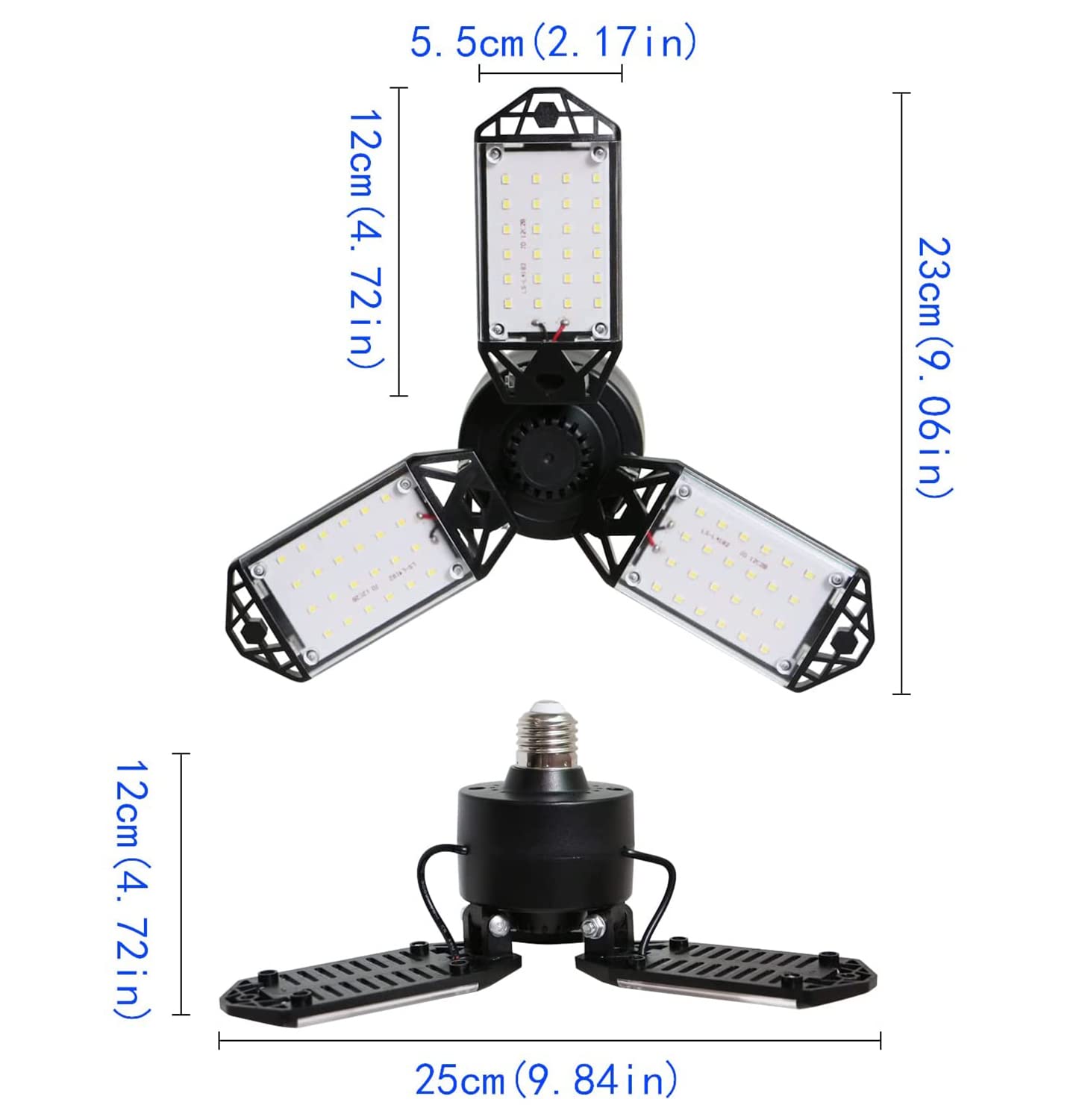 4-Pack 80W LED Garage Lights, 8000LM 6500K Adjustable Shop Lighting - Bright Deformable Ceiling Lights for Garage, Workshop, Basement, Warehouse | Perfect for Auto Repair, DIY Projects & Storage Areas
