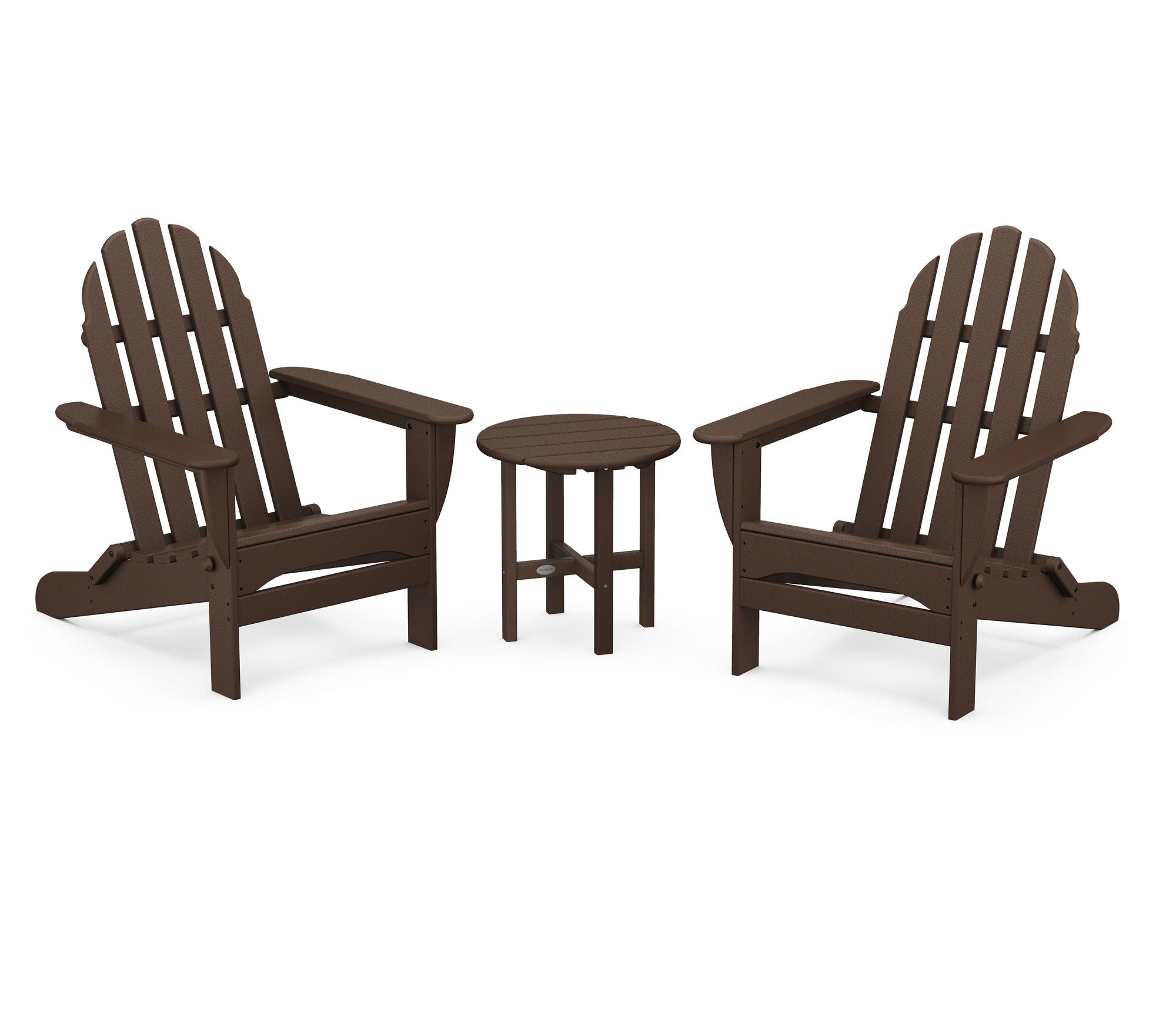 POLYWOOD Classic Folding Adirondack Chair 3-Piece Set - Outdoor Patio Furniture for Deck, Poolside & Garden Relaxation