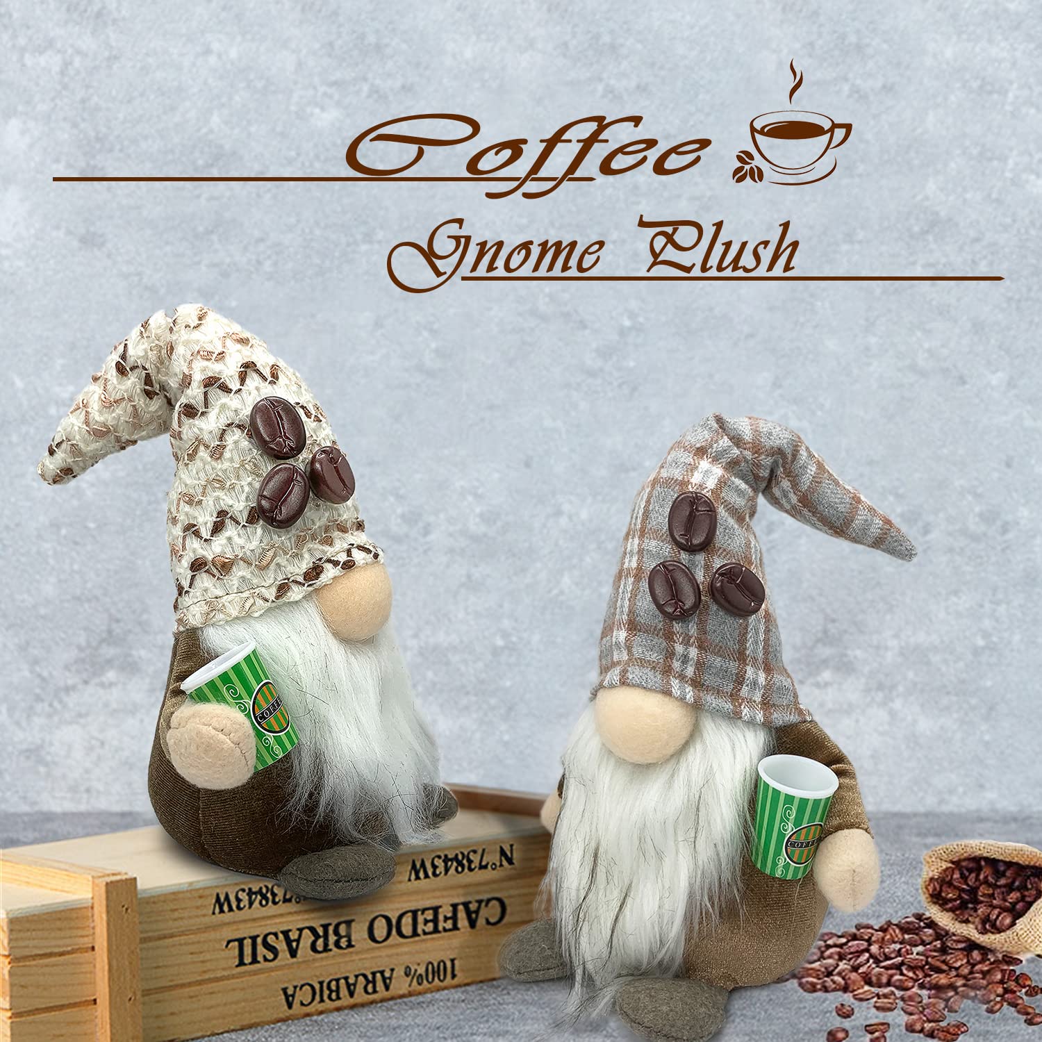 Handmade Coffee Gnomes - Rustic Espresso Decor for Barista & Kitchen
