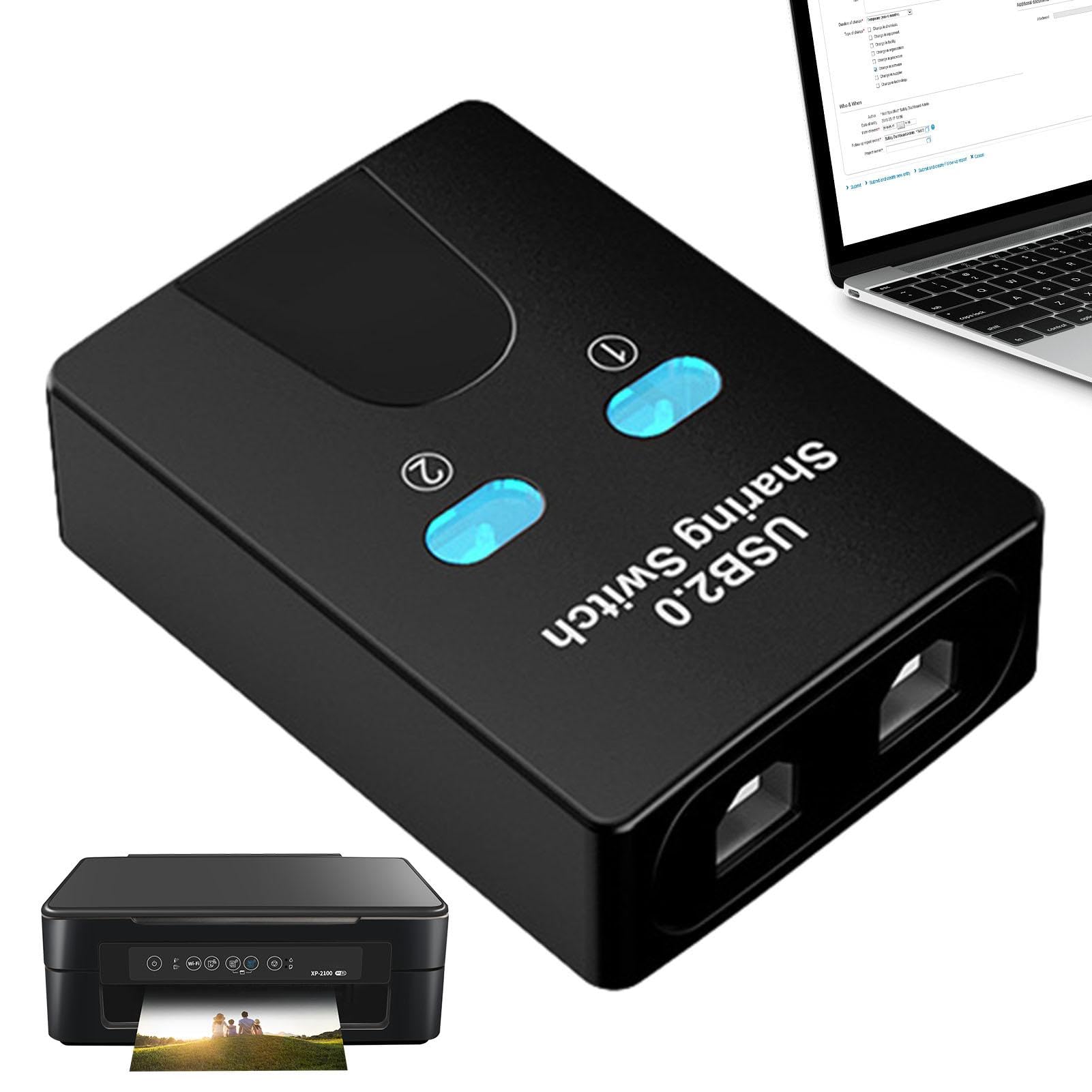 USB Printer Sharing Box - Multi-Port USB Hub for Sharing Printers & Devices | Perfect for Home Office, Small Business & Remote Work