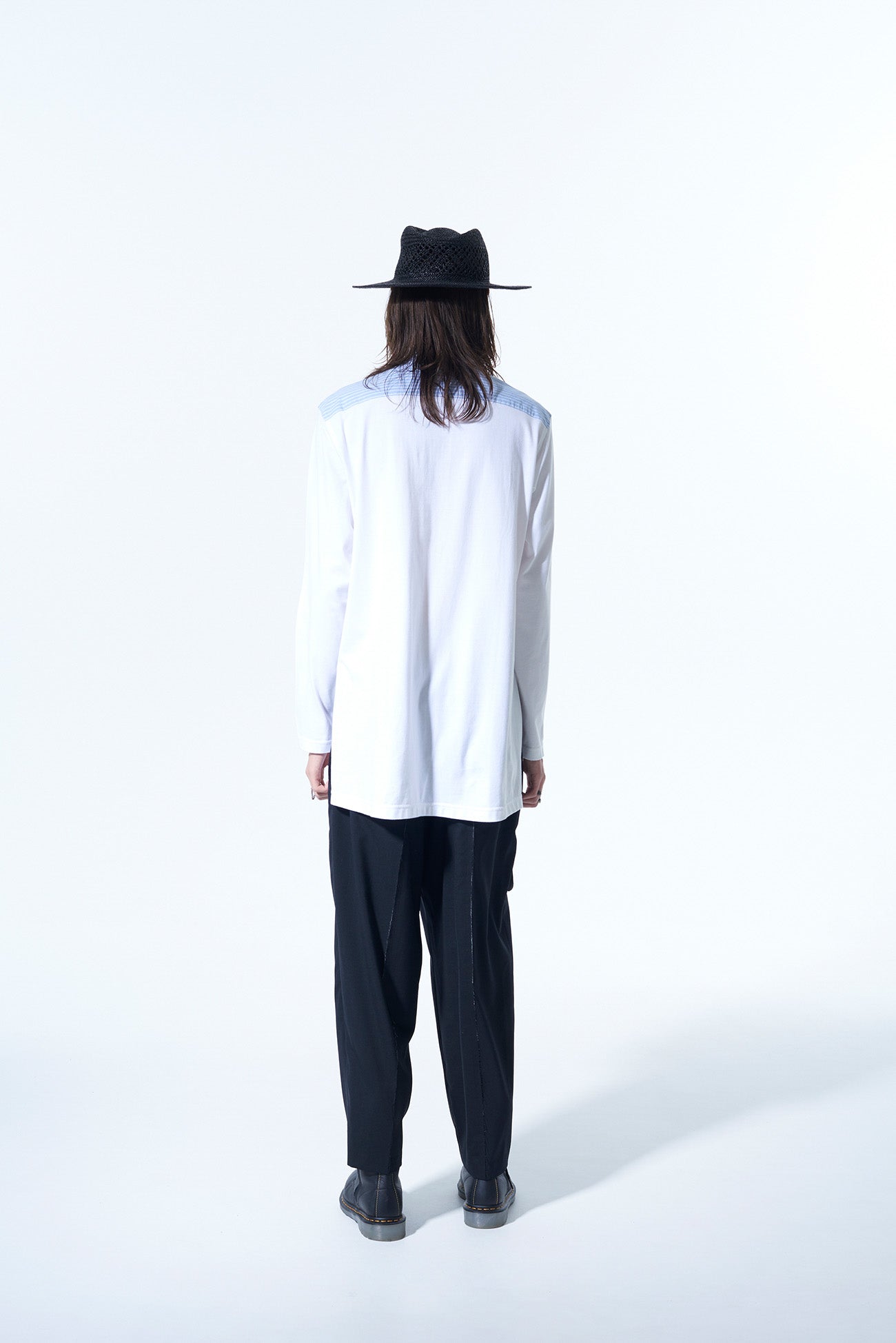 40/2 Cotton Jersey Striped Fabric Chest Pin Tucked Shirt - Casual Office Wear & Spring Layering Essential