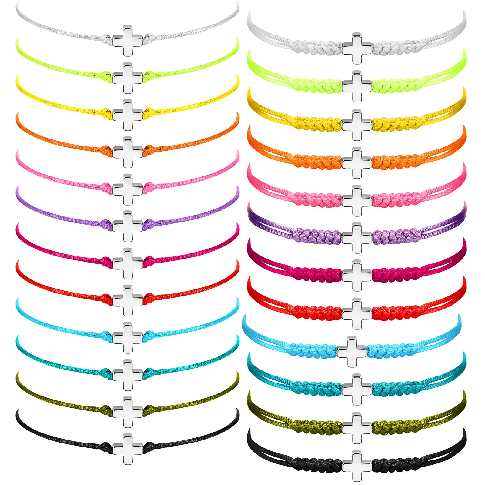24 Pack Adjustable Handmade Friendship Bracelets for Kids Girls Women - Braided Rope Wish Bracelets for Back to School, Gifts & Everyday Wear