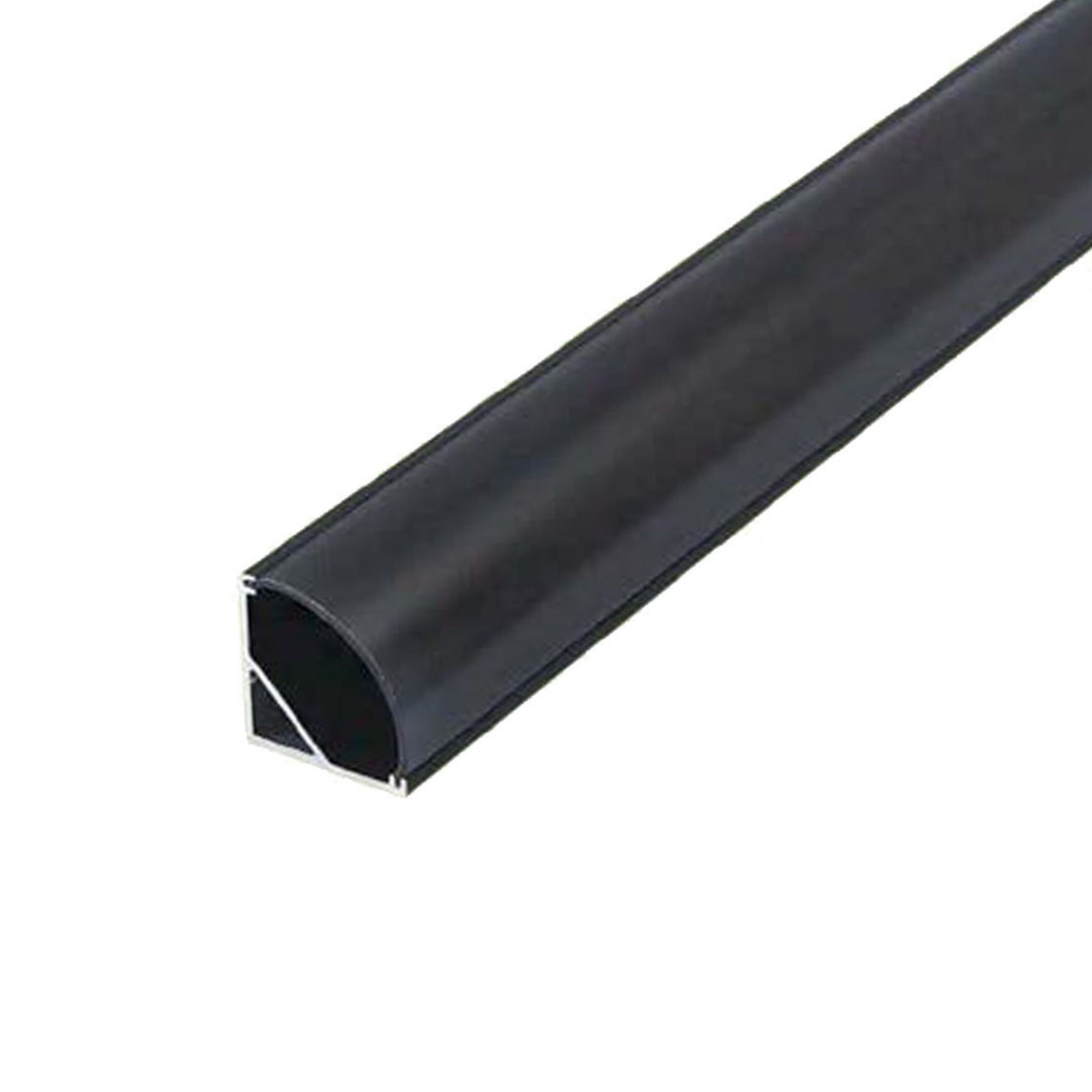 4ft Mini Format 45° Angled Aluminum Mounting Channel - Black | Heavy Duty Display Shelf Bracket for LED Signs, Retail Displays & Wall Mounting