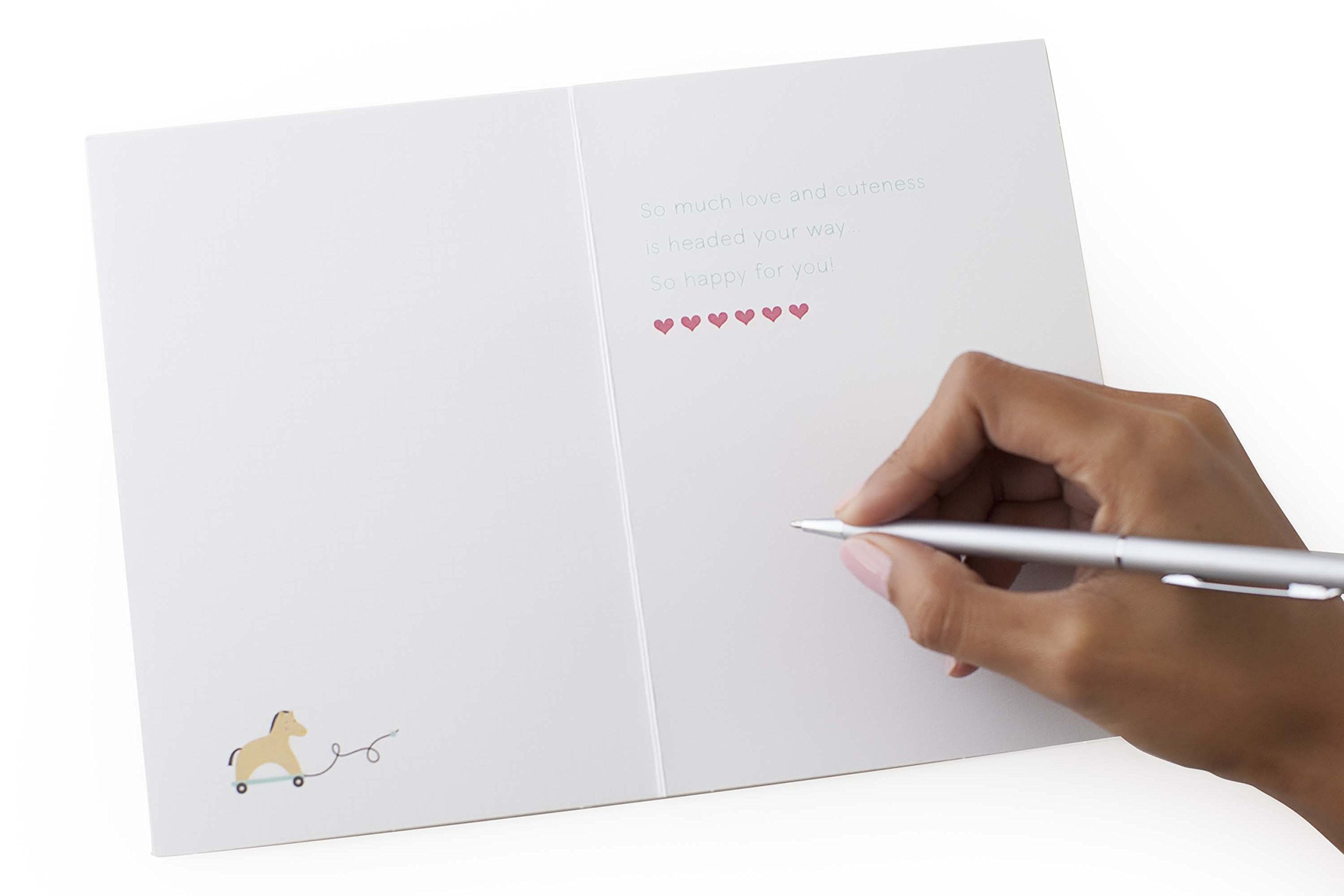 Hallmark Signature Baby Shower Card for New Parents - Gender Neutral Welcome New Baby Greeting Card with Cute Baby Icons - Perfect for Baby Showers, Gender Reveal Parties & New Parent Congratulations