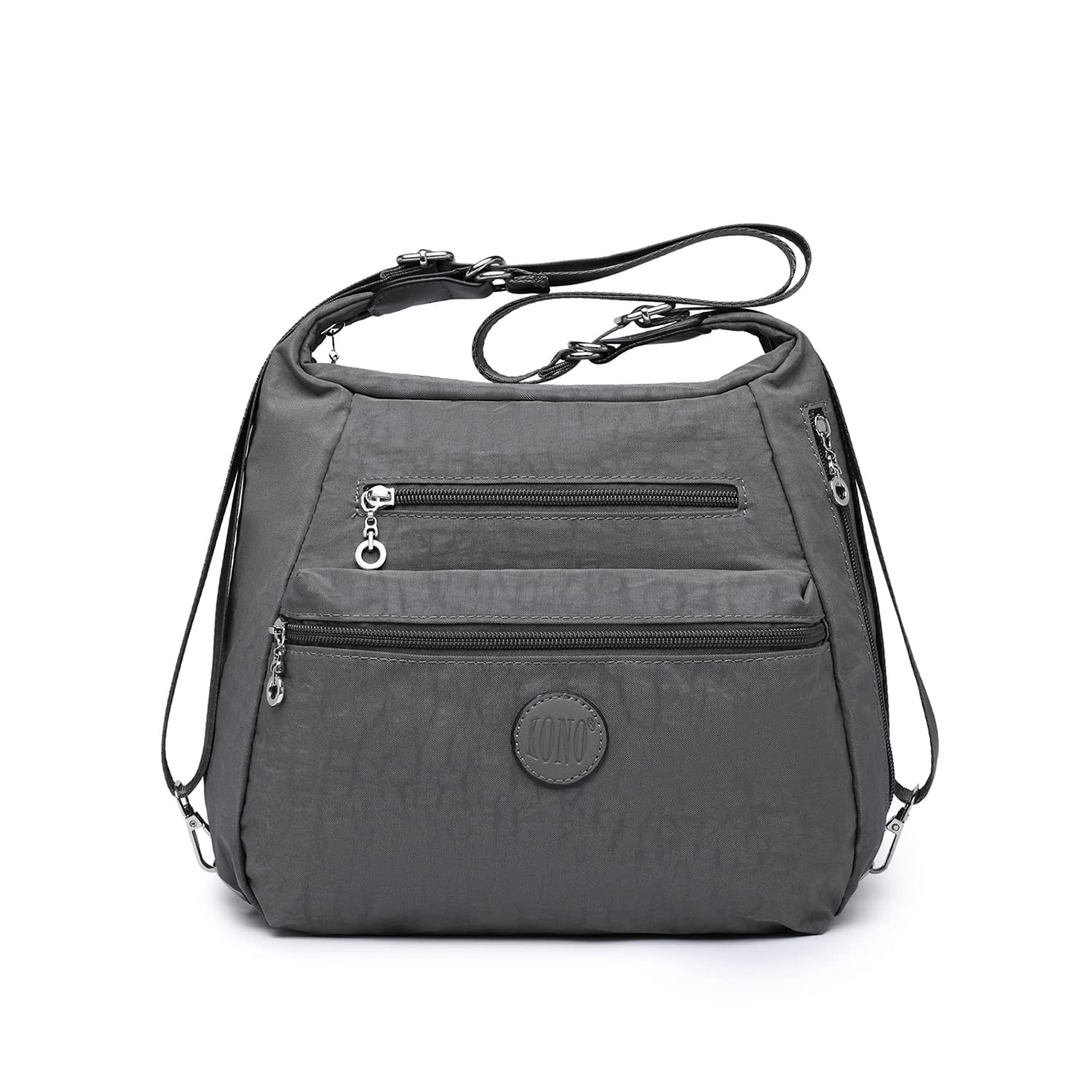 KONO Women's Waterproof Anti-Theft Shoulder Bag - Stylish Travel Backpack for Teen Girls & Women, Lightweight Tote for Commuting, School & Outdoor Adventures (Grey)