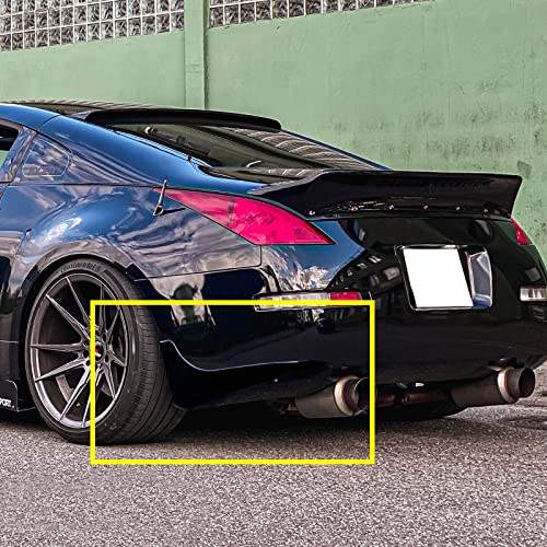 **High-Speed Rear Bumper Apron Protector Lip & Mud Flaps Splash Guards - Durable Polyurethane Fit for Infiniti G35 Coupe & Nissan 350Z Z33 - Automotive Body Kit & Car Mods Exterior Accessories (Painted Black) - Perfect for Racing, Off-Roading & Daily Driving Protection**