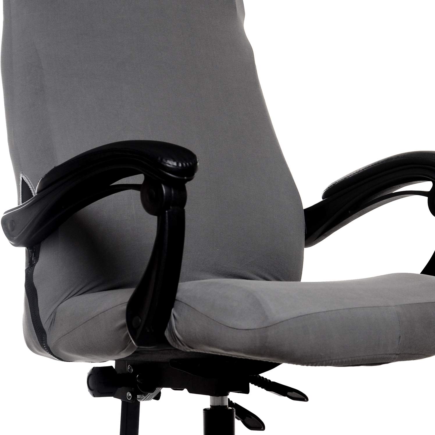 WOMACO Stretchable Office Chair Cover - Universal Computer & Boss Chair Slipcover - Modern Minimalist Design - High Back Chair Protector (Gray, Medium) - Perfect for Home Office, Conference Rooms & Workspaces