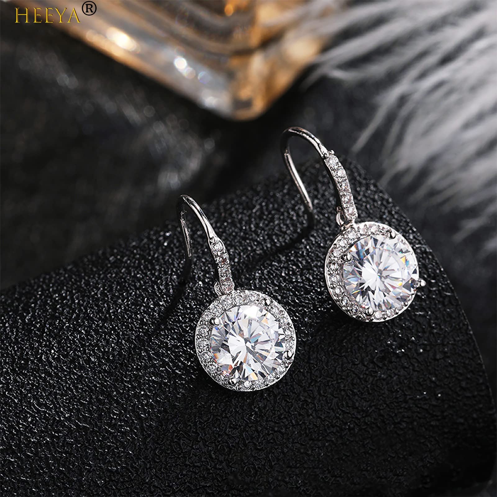 Sterling Silver Drop Earrings for Women | Cubic Zirconia Dangle Earrings | Hypoallergenic Round, Leaf, Daisy, Oval, Drop & Square Shapes | Birthday, Anniversary & Wedding Jewelry Gift with Box | Perfect for Parties, Date Nights & Special Occasions