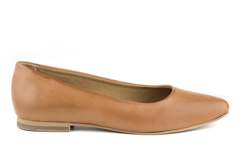 Ahimsa Vegan Leather Tan Diana Flats - Comfortable & Stylish Women's Ballet Flats for Work, Office & Casual Wear