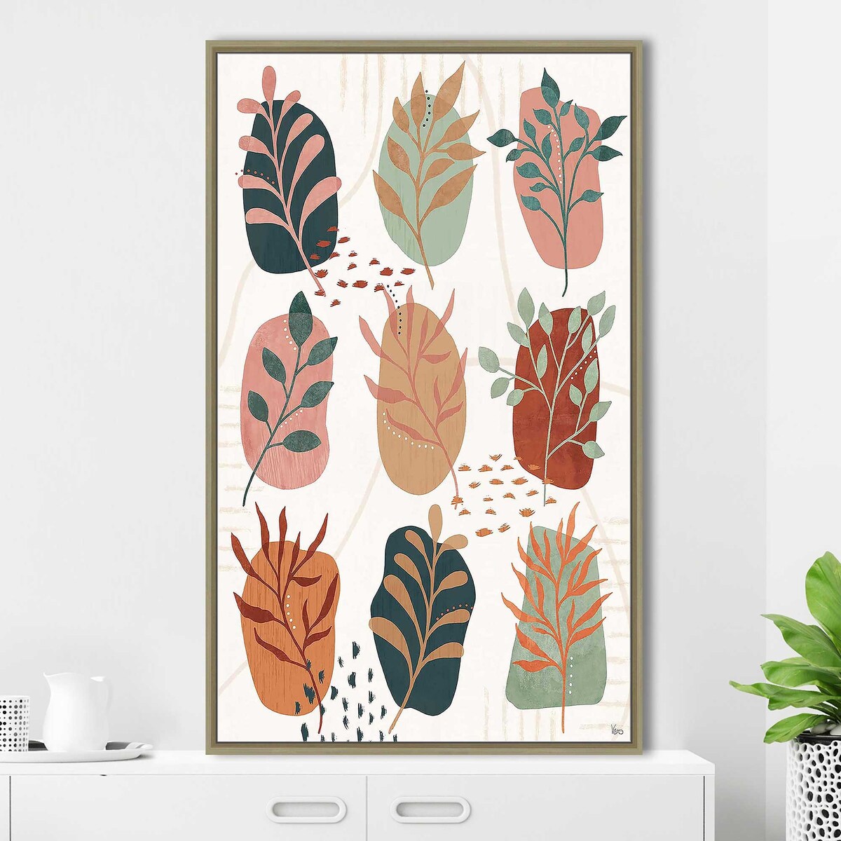 Abstract Blossom IX Floral Art Print on Floating Canvas - Modern Wall Decor for Living Room, Bedroom & Office