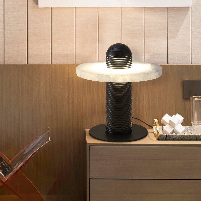 Alabaster Comet Table Lamp - Modern Bedside & Living Room Lighting for Home Decor | Nightstand, Office Desk, Dorm Room
