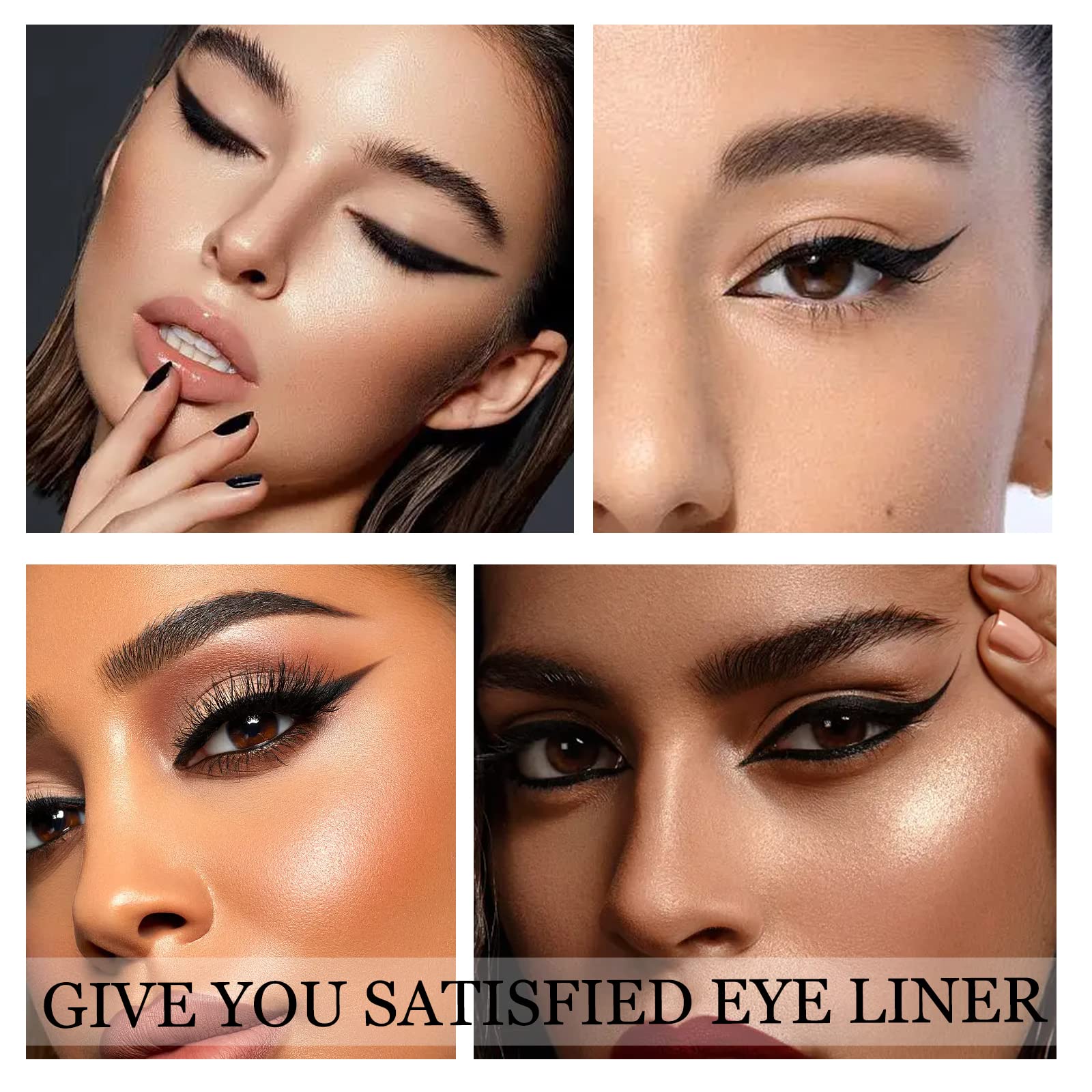 Boobeen 2Pcs Black Eyeliner Stamp - Waterproof Liquid Winged Eyeliner Stamp for Perfect Cat Eye, Wing Liner Stamp for All Eye Shapes | Easy Eye Makeup for Parties, Date Nights & Special Occasions