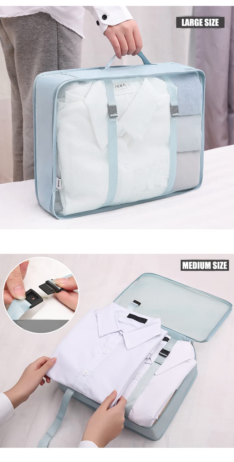 8-Piece Travel Packing Cubes Set - Lightweight Luggage Organizers for Suitcases with Bonus Toiletries Bag | Perfect for Clothes, Shoes & Cosmetics | Ideal for Business Trips, Vacations & Weekend Getaways