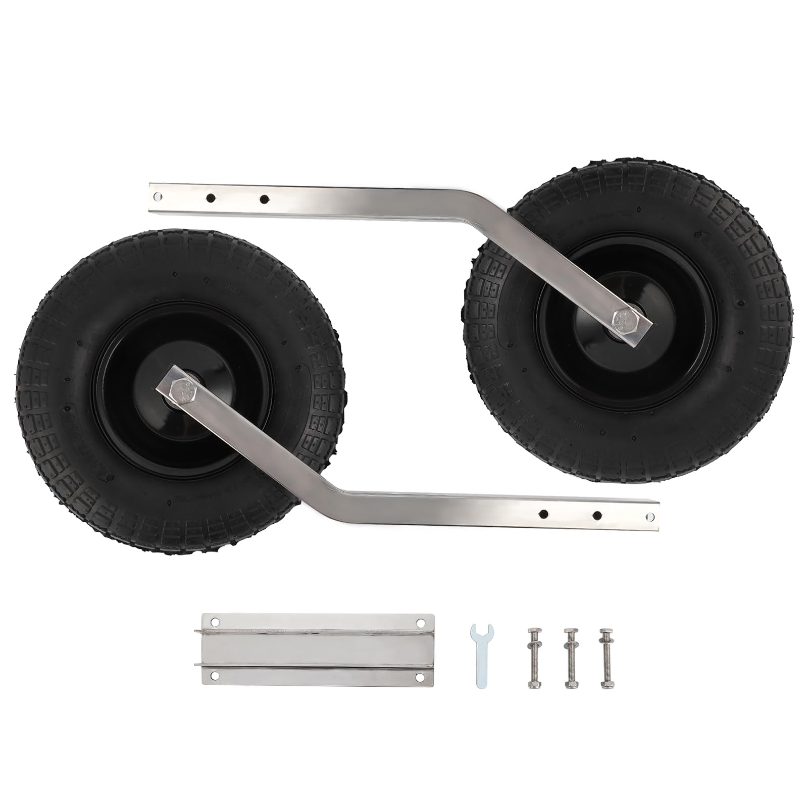**PioneerWorks 12 Inch Boat Transom Launching Wheels - Heavy Duty 600 LBS Capacity for Inflatable & Aluminum Boats (2-Pack) - Perfect for Easy Boat Launching & Retrieval at Ramps, Docks & Shorelines**