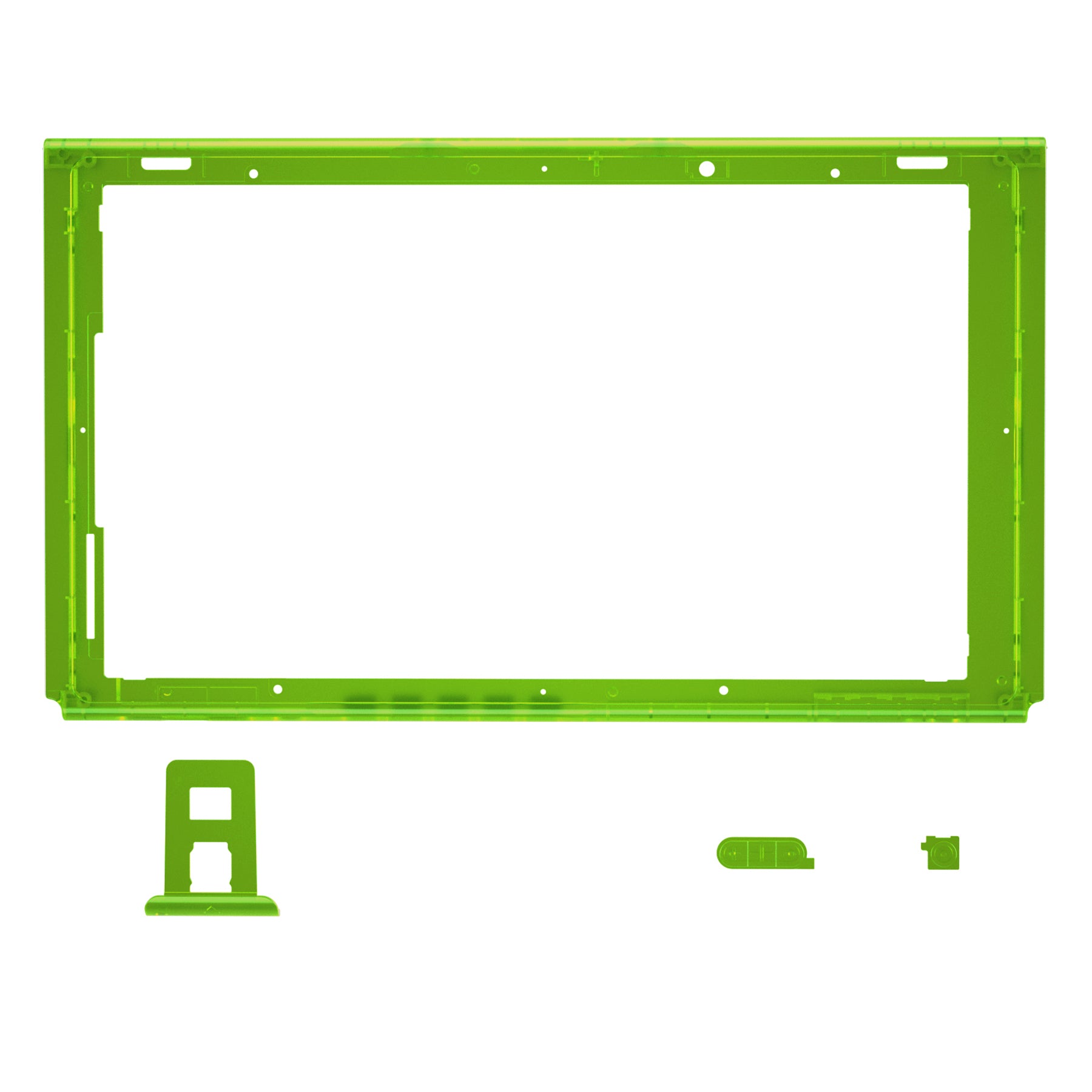 eXtremeRate DIY Replacement Housing Shell Front Frame with Volume & Power Buttons for Nintendo Switch Console - Clear Green | Gaming Accessories for Enhanced Customization & Protection