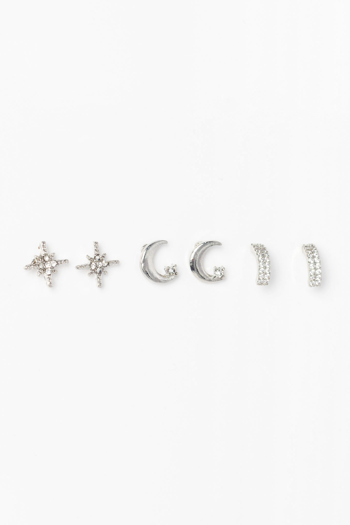 3 Pack Celestial Star Moon Earrings for Women - Dainty Gold Plated Stud Earrings - Perfect for Daily Wear, Party & Gift Giving