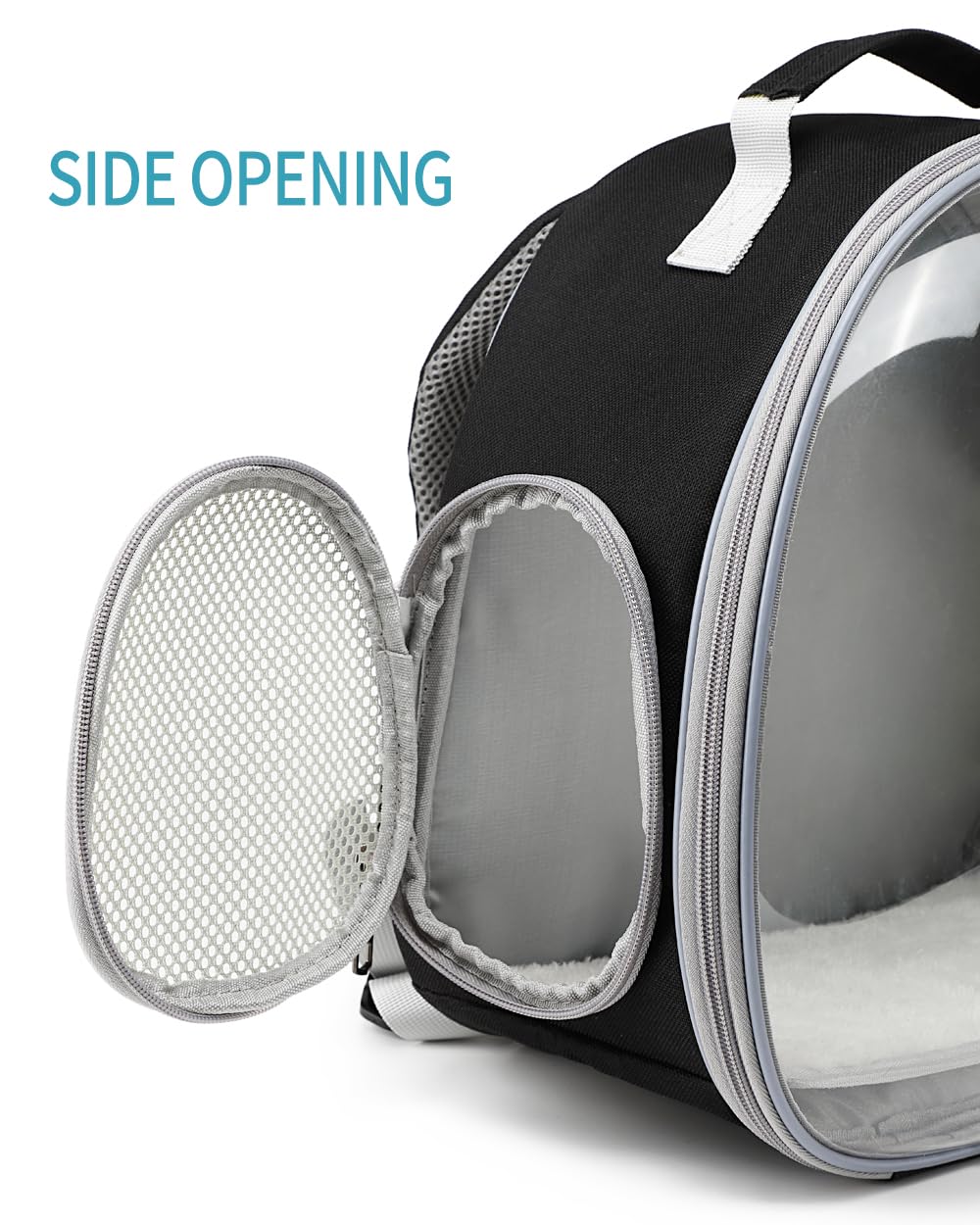 Small Animal Carrier Backpack with Bubble Window - Portable Space Capsule Design for Lizards, Guinea Pigs, Hamsters & Small Pets (Black) | Perfect for Vet Visits, Travel & Outdoor Adventures